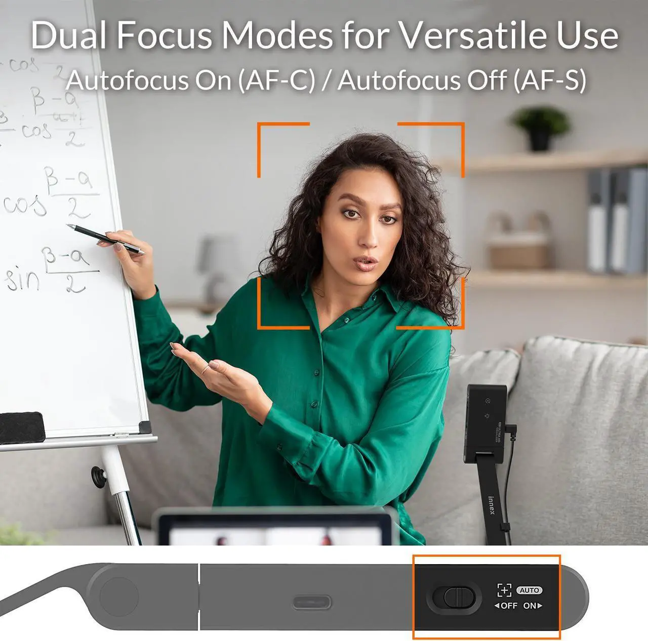 Alt view image 7 of 7 - Innex DC500 - 13MP 4K USB Portable Document Camera & Webcam 13MP, Noise-Cancelling Mic, Dual AutoFocus, Auto Flip , Built-in 3-Level LED, Support Win/Mac/Chromebook, For Distance Learning & Teaching