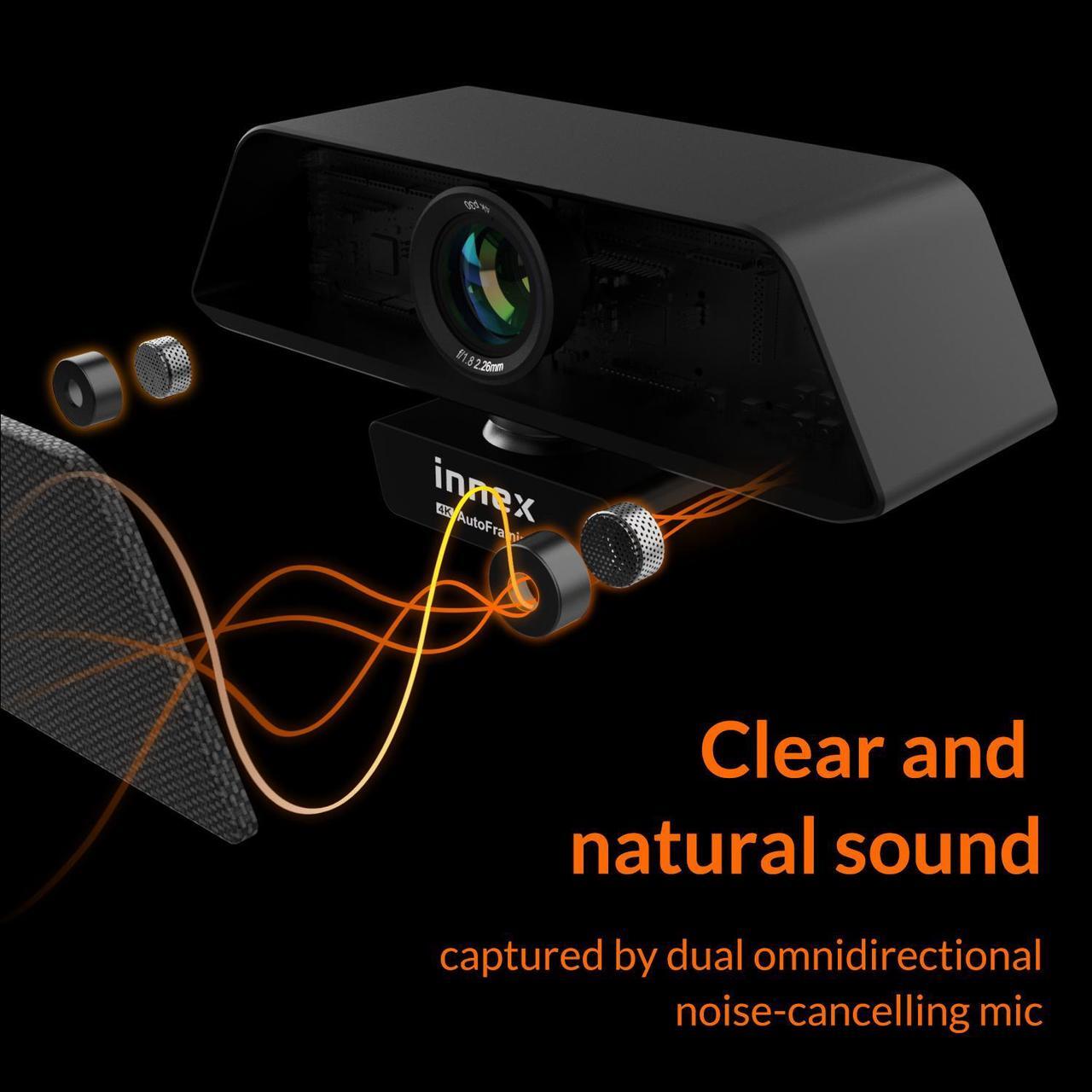 Alt view image 7 of 7 - 4K AI Auto-Tracking Webcam, Innex C470, 120-Degree Wide Angle and Built-in Microphone, Plug and Play, for Videoconferencing Zoom/Teams/Skype/Google Meet, Live Streaming, and Distance Learning