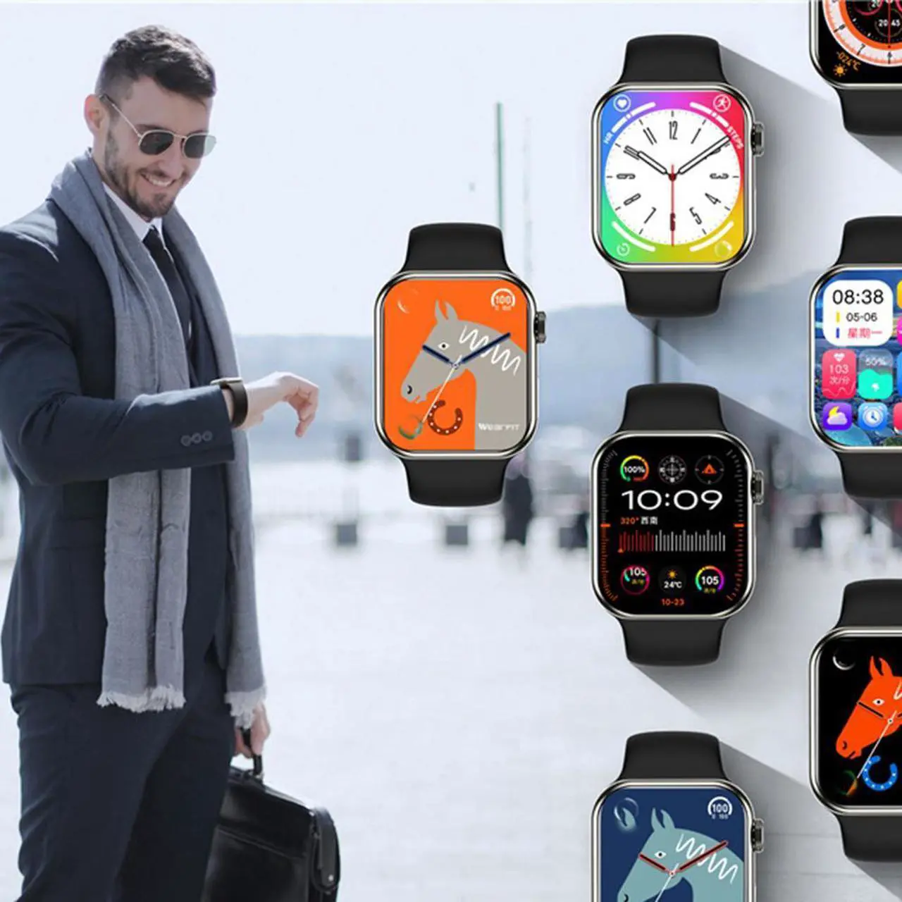 Alt view image 5 of 7 - Smart Watch Compatible iPhone and Android Phones IP68 Waterproof, Watches for Men Women Round Smartwatch Fitness Tracker Heart Rate Monitor Digital Watch with Personalized Watch Faces Black