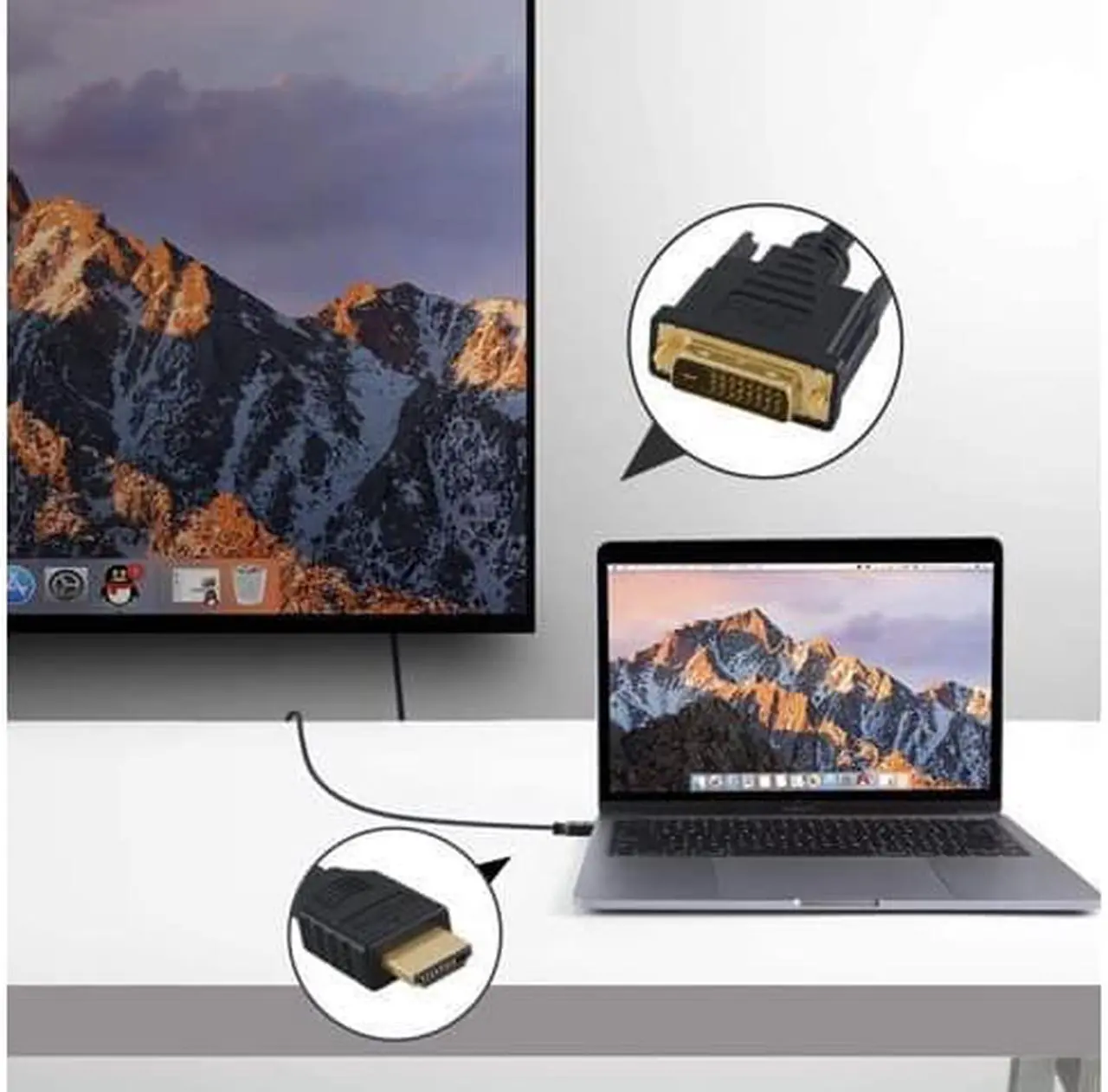 Alt view image 3 of 12 - HDMI to DVI Short Cable 0.5ft CableCreation Bi-Directional DVI-I (24+5) Female to HDMI 4K Male Adapter 1080P DVI to HDMI Conveter Compatible with PC TV TV Box PS5 Blue-ray Xbox Switch