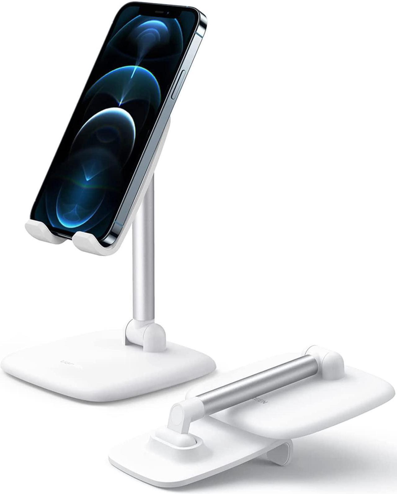 UGREEN Cell Phone Stand Holder Mobile Phone Dock Foldable Compatible for iPhone 13 12 Pro Max 11 SE XS XR 8 Plus 6 7 5 (White)