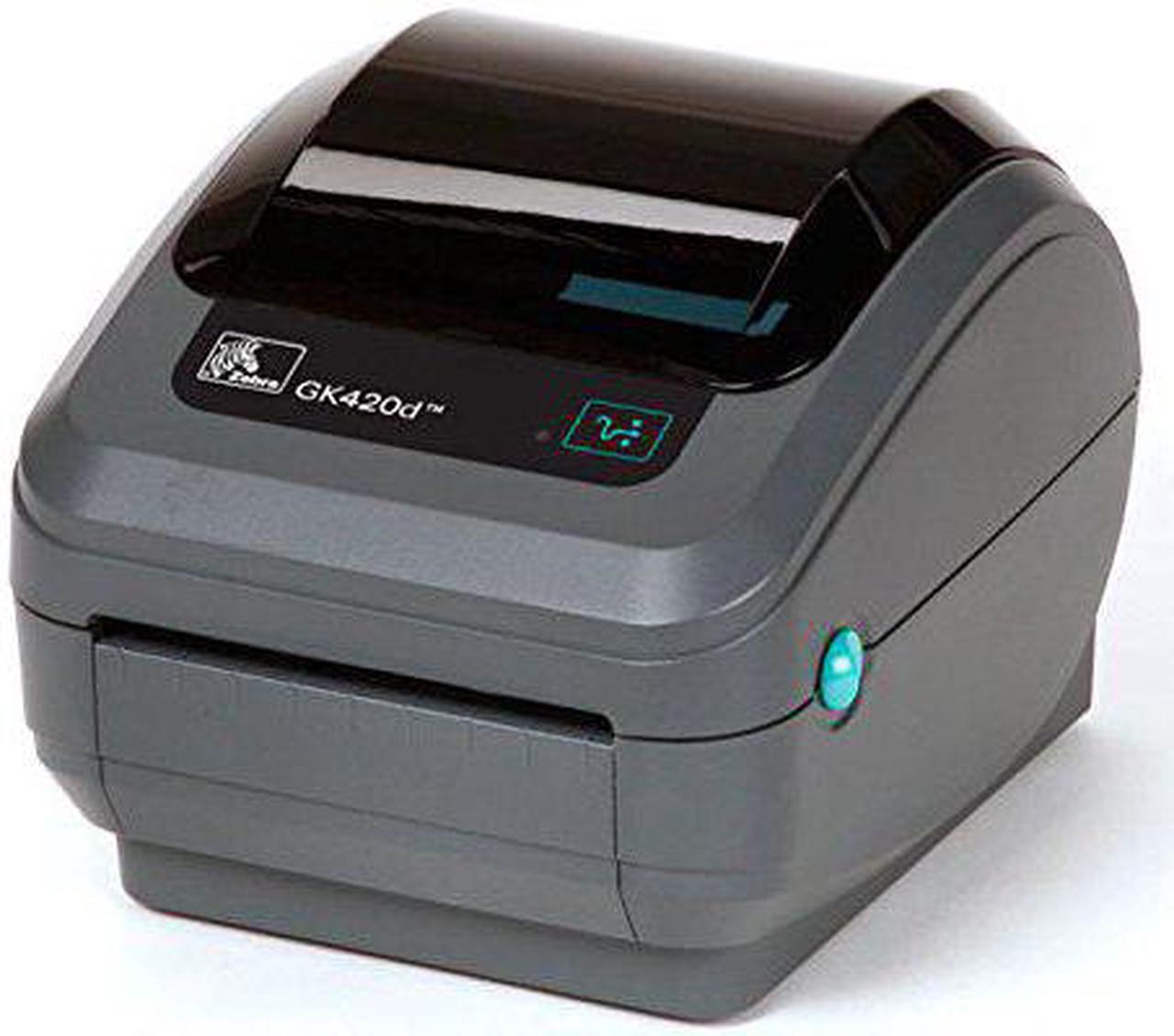 Zebra - GK420d Direct Thermal Desktop Printer for Labels, Receipts, Barcodes, Tags, and Wrist Bands - Print Width of 4 in - USB and Ethernet Port Connectivity (Renewed)