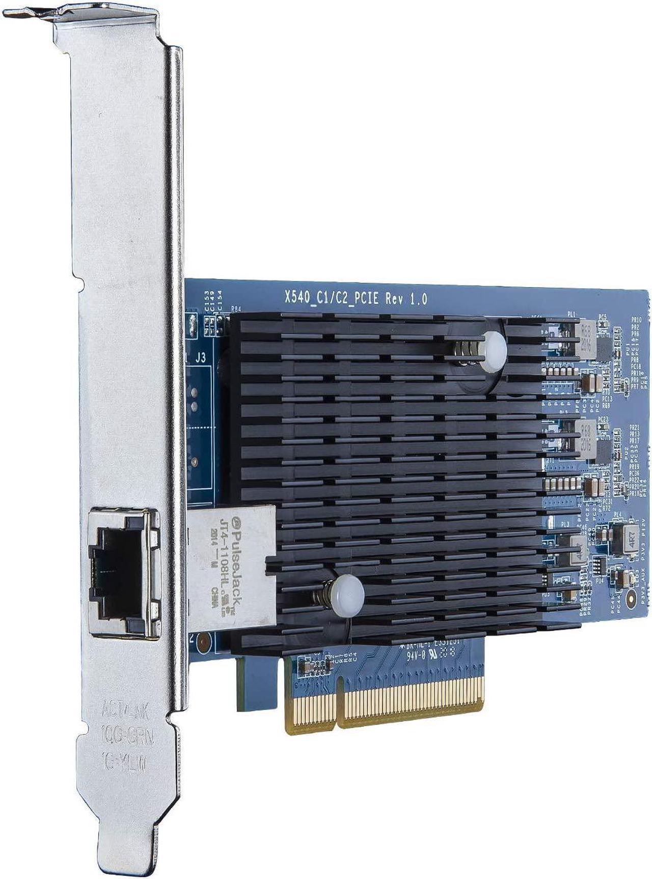 10Gb RJ45 PCI-E Network Card NIC, Compare to Intel X540-T1, with Intel X540-BT2 Chip, Single RJ45 Ports, PCI Express X8, Ethernet Converged Network Adapter Support Windows/Linux/VMware