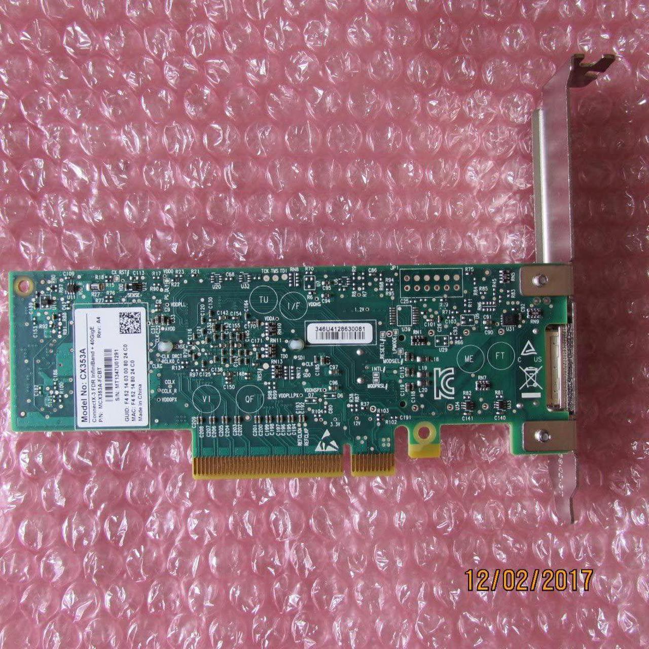 Mellanox Technologies MCX353A-FCBT Connect-3 Virtual Protocol Interconnect Adapter Card Single Port QSFP FDR InfiniBand 40 Gigabit