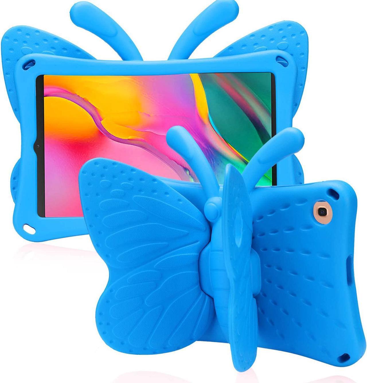 Samsung Galaxy Tab A 8.4 Kids case Cute Butterfly Case with Stand for Kids Light Weight EVA Rugged Shockproof Heavy Duty Kids Friendly Full Cover for Samsung Tab A 8.4 2021 2020 (Blue)