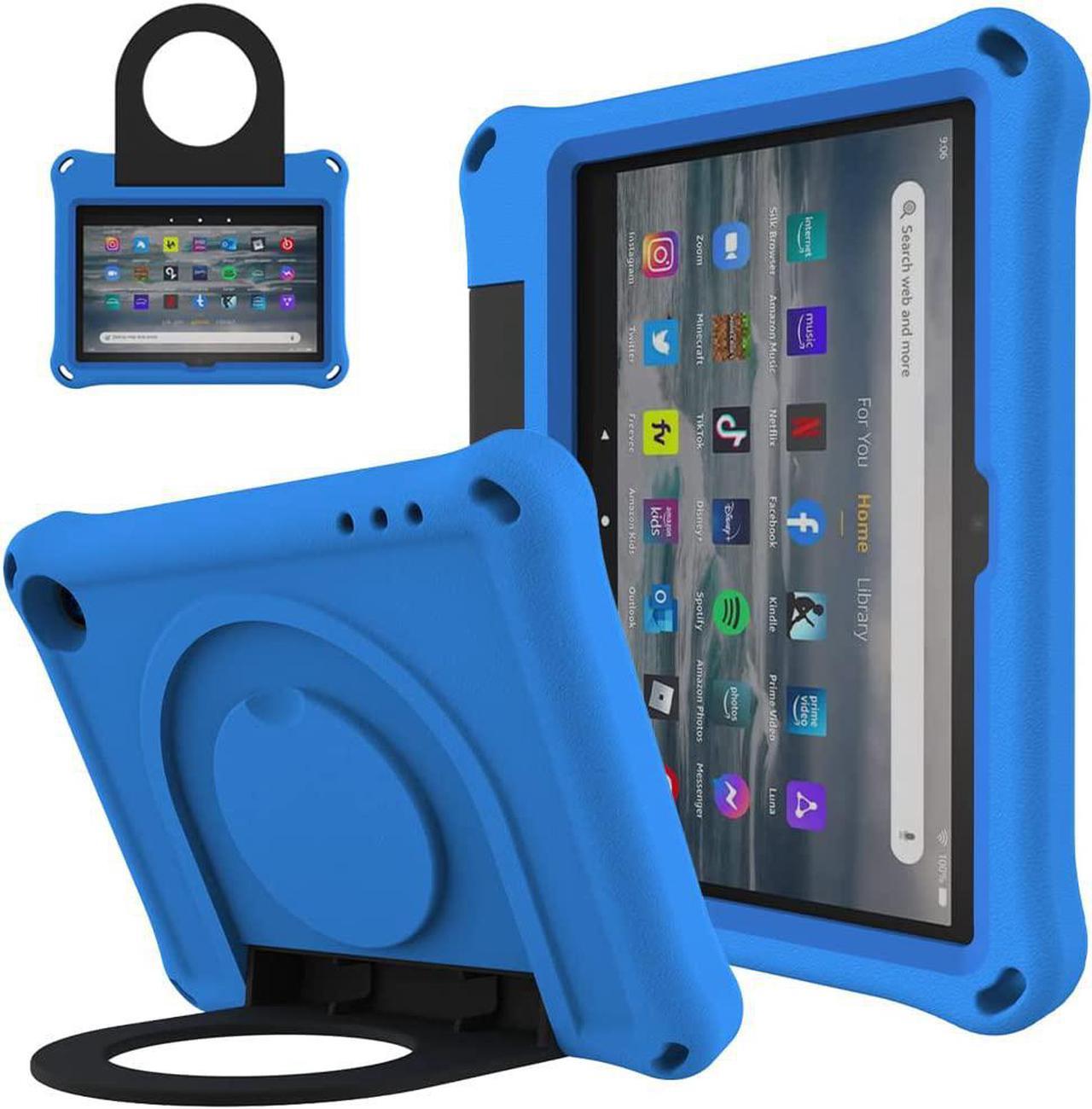 Amazon Fire 7 2022 Case for Kids Fire 7 EVA Shockproof case with Handle Stand Holder Kid-Proof Heavy Duty Kids Case for Fire 7 2022 Kids Tablet Girl boy Gift (Fire 7 2022 12Gen, Blue)