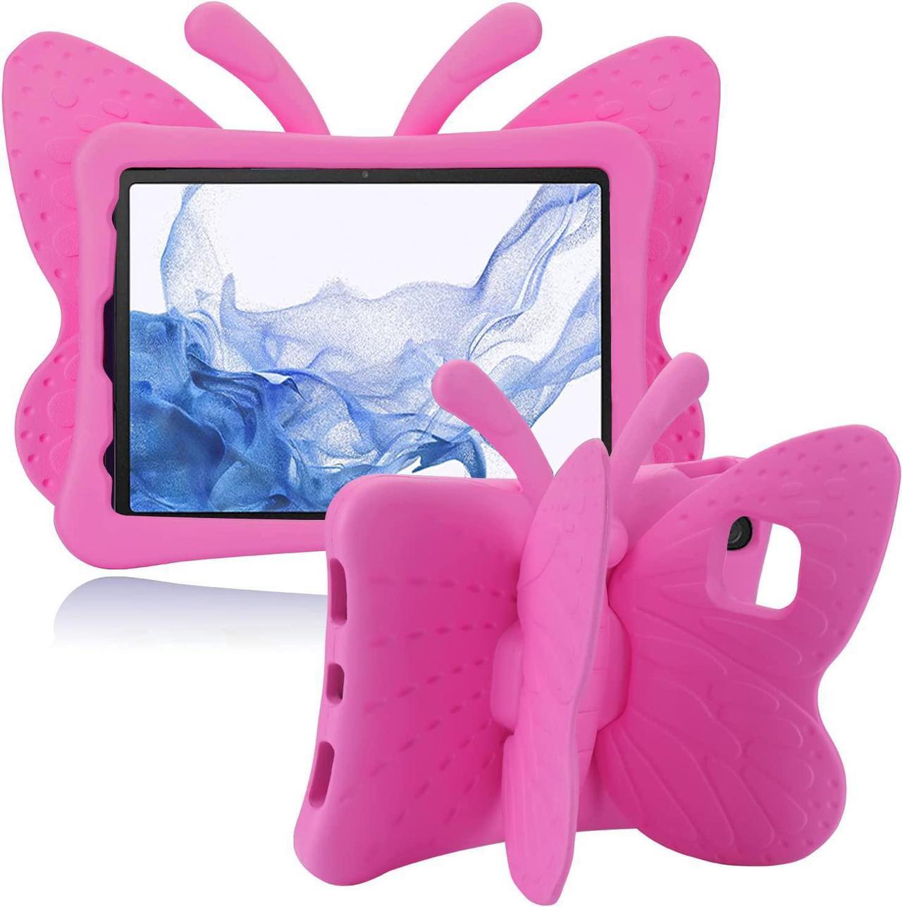 Lenovo Tab P11 Kids Case Pretty Butterfly Case for Kids Girl EVA Foam Full Cover Sturdy Tablet Kids case with Stand Pencil Holder Shockproof Rugged case for Lenovo Tab P11 (Rose)