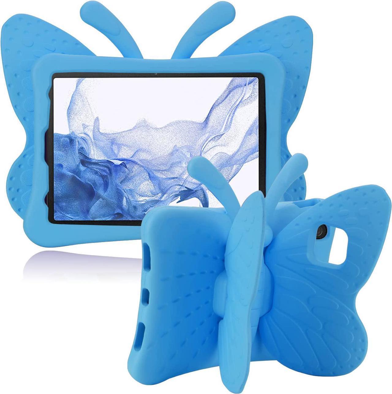 Lenovo Tab P11 Kids Case Pretty Butterfly Case for Kids Girl EVA Foam Full Cover Sturdy Tablet Kids case with Stand Pencil Holder Shockproof Rugged case for Lenovo Tab P11 (Blue)