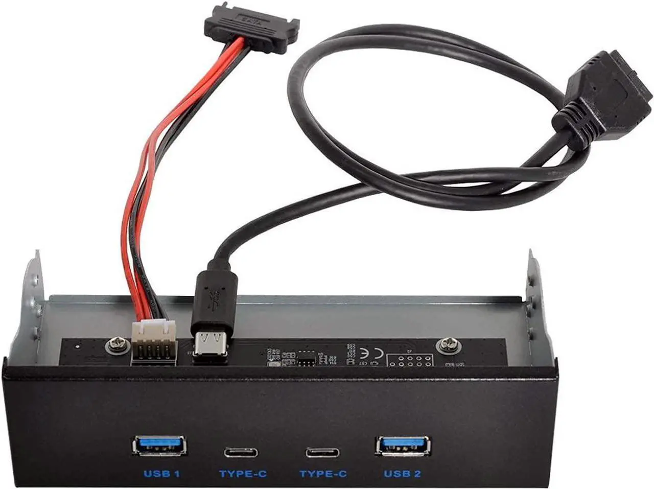 Alt view image 4 of 7 - 5.25" inch Front Panel USB 3.0 USB-C Type-C HUB 4 Ports to Motherboard USB 20Pin Connector Cable