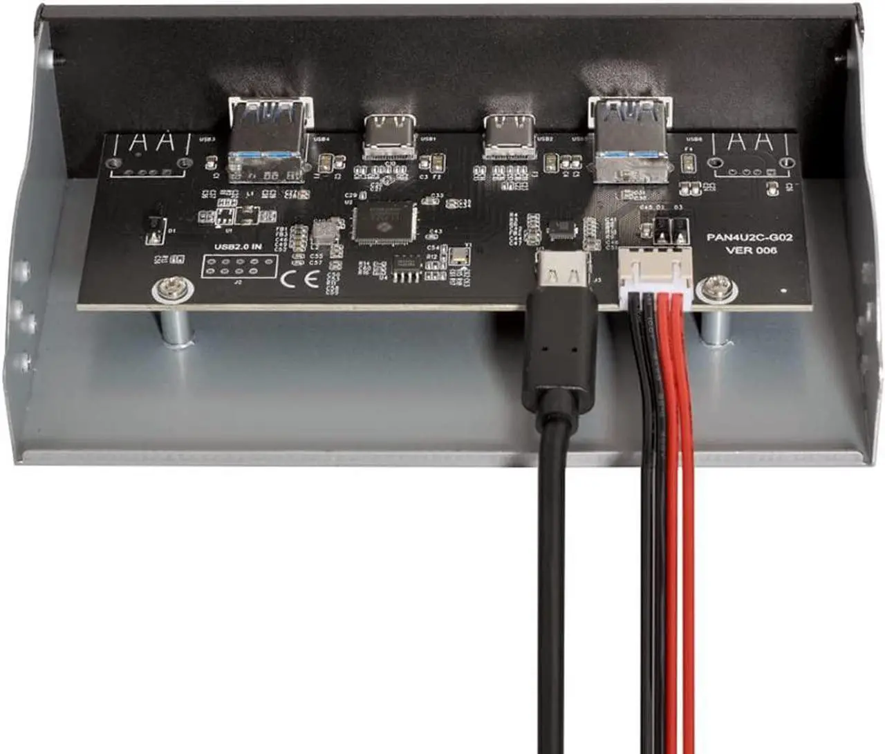 Alt view image 5 of 7 - 5.25" inch Front Panel USB 3.0 USB-C Type-C HUB 4 Ports to Motherboard USB 20Pin Connector Cable
