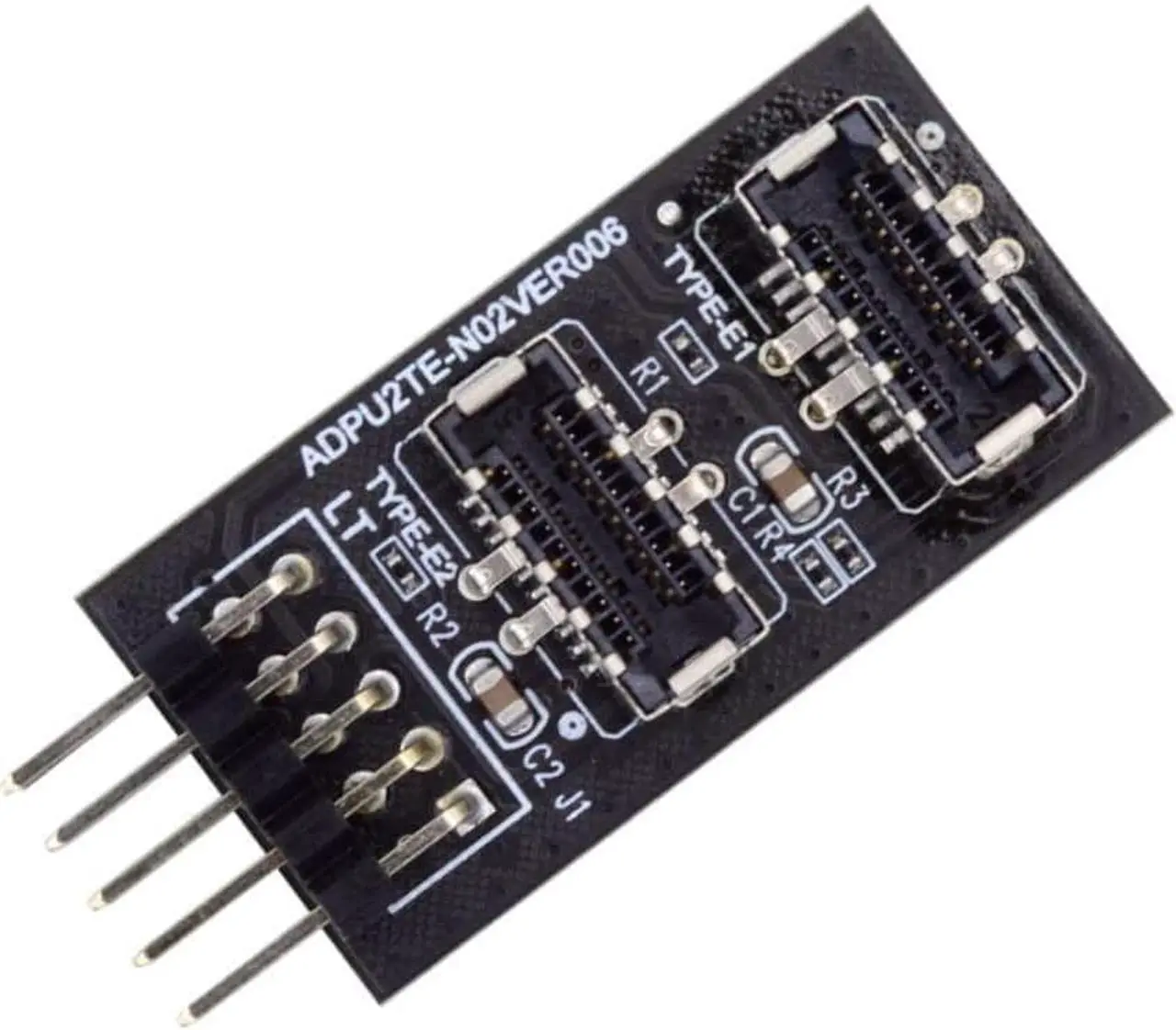 Alt view image 4 of 6 - Dual USB 3.1 Type-E Key-A Front Panel Socket to USB 2.0 9Pin Mainboard Header Extension Adapter with 9Pin Cable