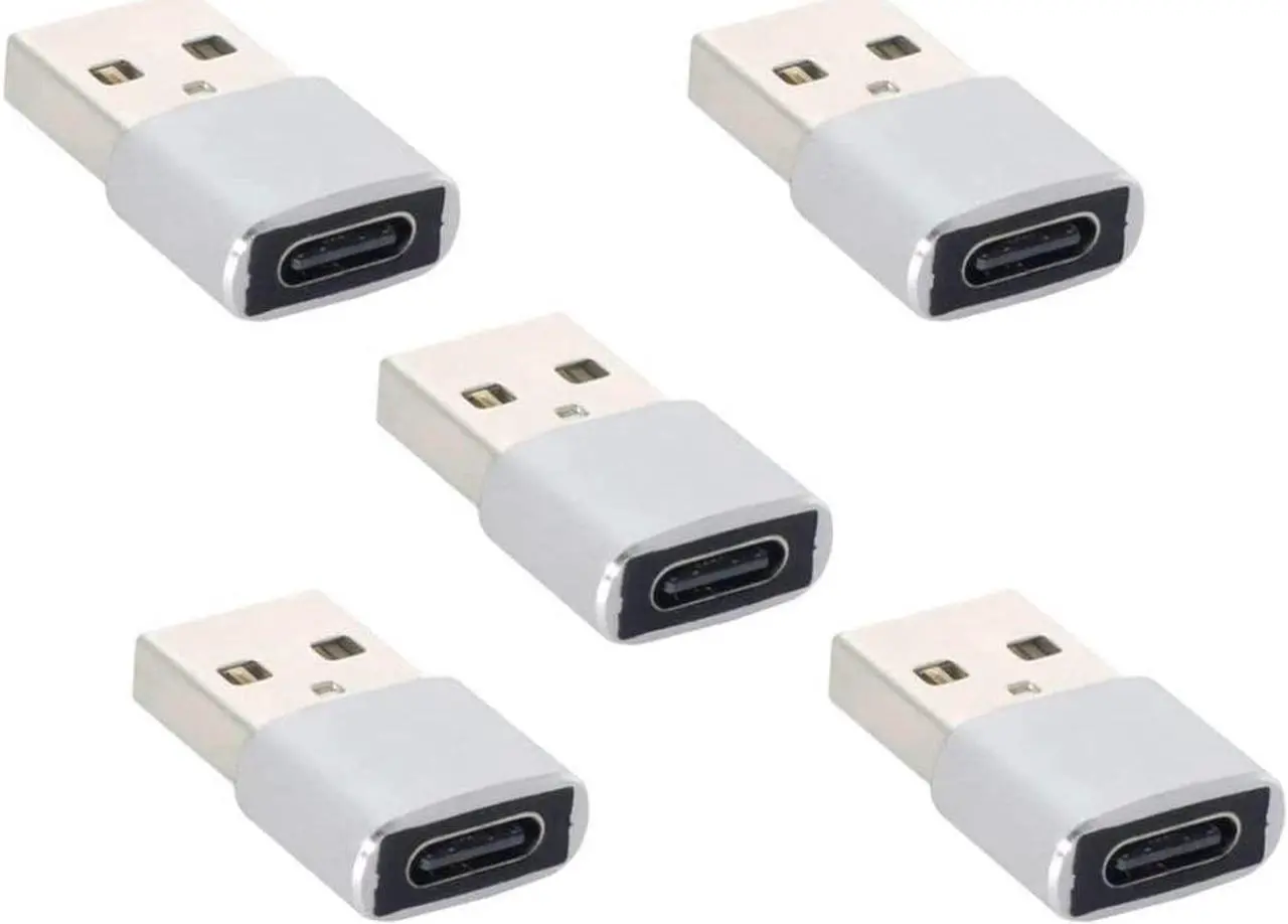 Alt view image 6 of 6 - USB C to USB 2.0 Adapter,USB 2.0 Type A Male to USB Type C Female Connector Adapter for Laptop Tablet Phone White 5pcs/Set