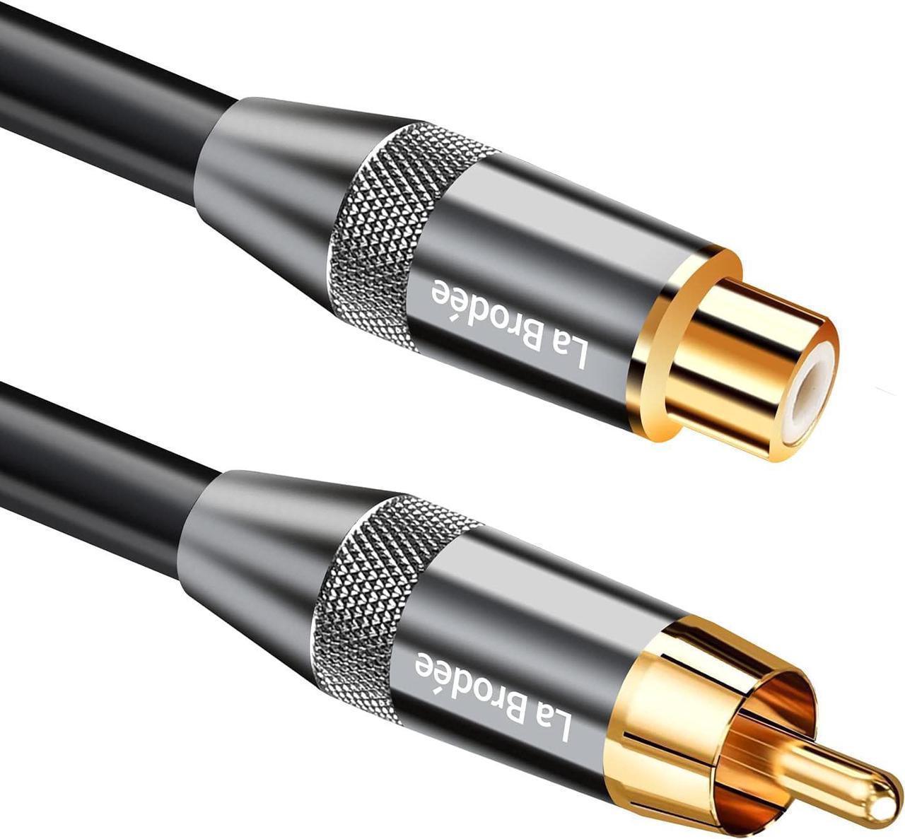 Digital Coaxial Audio Subwoofer Cable,1RCA Male to 1RCA Female Cable,Dual Shielded Compatible Home Theater, HDTV, Subwoofer, Hi-Fi Systems, PS4, Xbox,and Amplifier (25FT/8M)