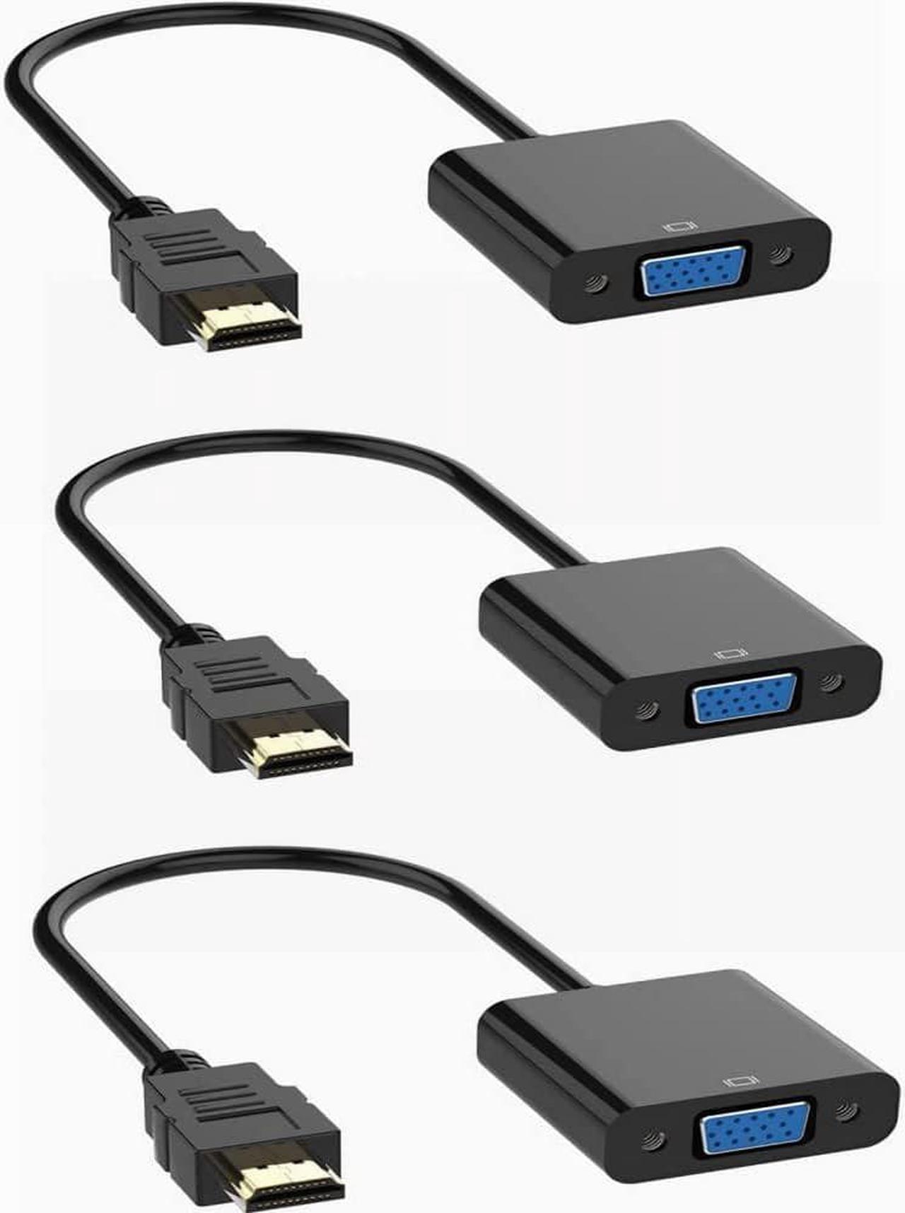 HDMI to VGA Adapter, HDMI Male to VGA Female Connector,Computer Connectors to Monitors Cable,for Computer, Desktop, PC, Monitor, Projector, HDTV, Chromebook, Raspberry Pi, Roku,PS4,Xbox(Black 3pcs)