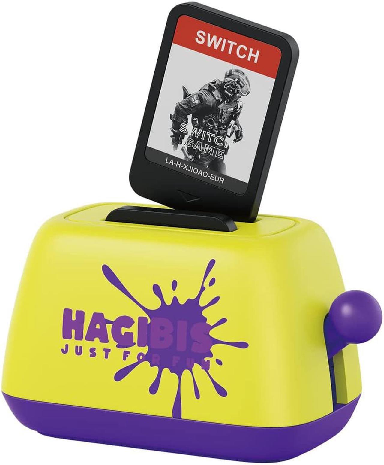 Hagibis Switch Game Case Holder Compatible with Nintendo Switch Games Cards, Portable Cute Toaster Strorage Holder Storage 2 Switch Game Cartridge (Yellow)