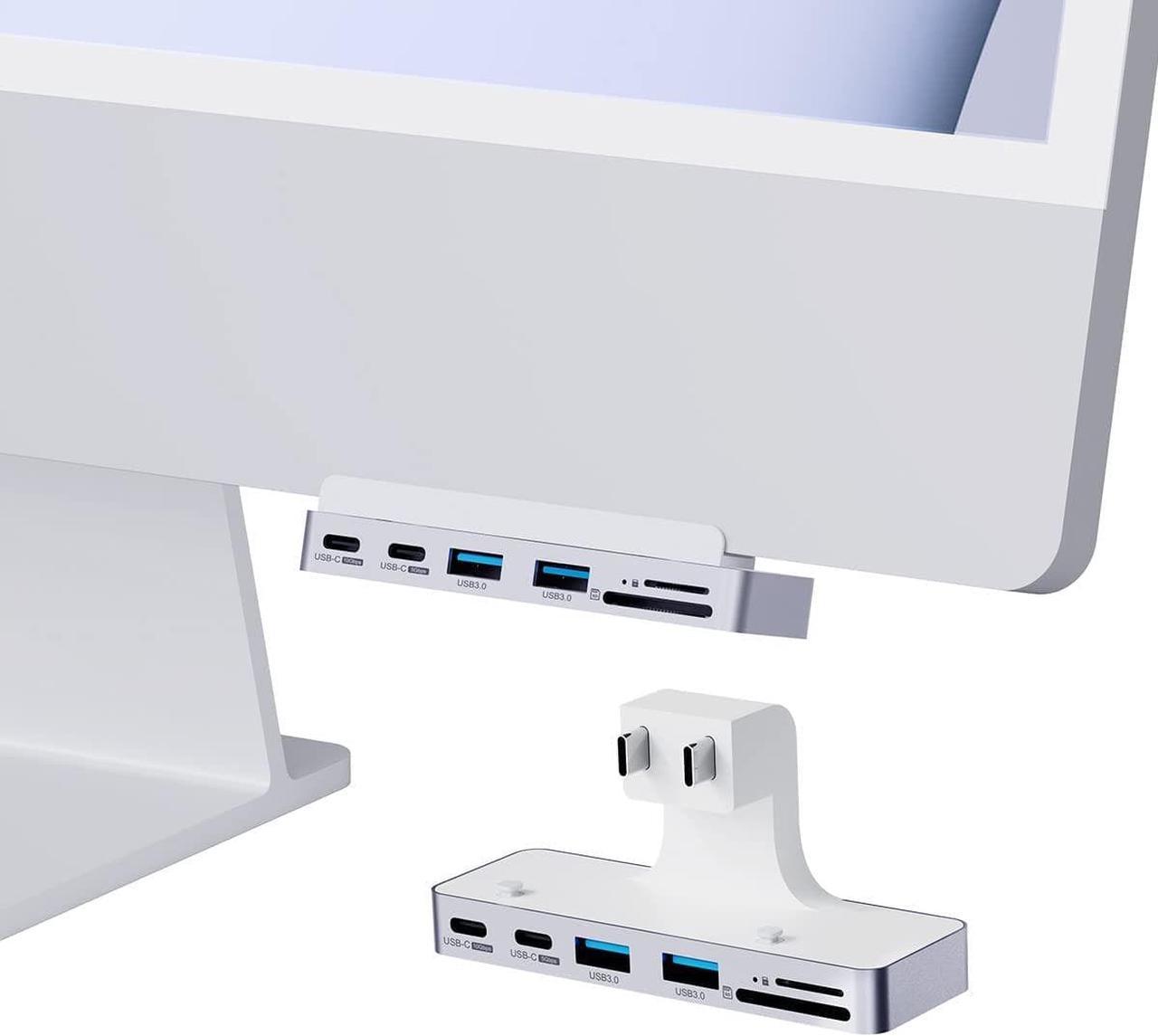 Hagibis iMac Hub with 1000Mbps RJ45, USB C 3.1, USB 3.0 Ports and SD/Micro SD Card Reader, USB-C Clamp Hub USB C Docking Station for 2021 iMac 24 inch (with RJ45)