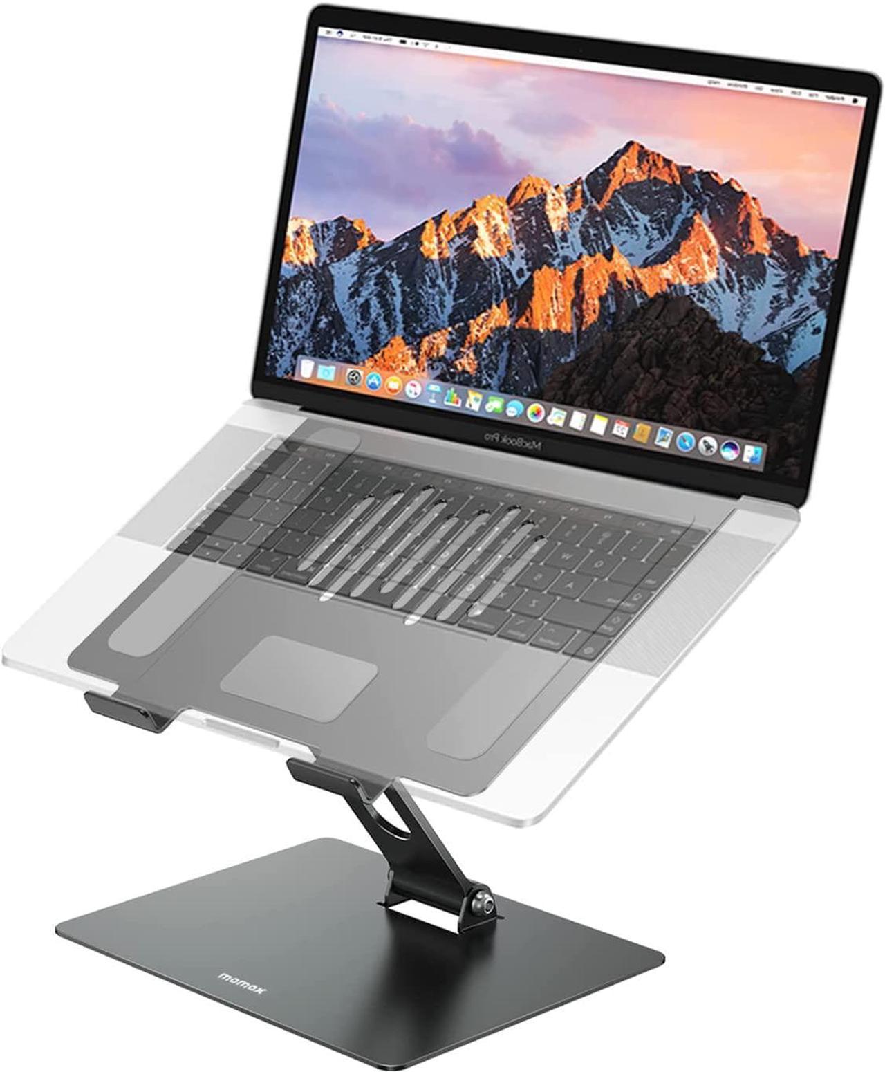 MOMAX Adjustable Laptop Stand, Portable Laptop Stand Adjustable Height Ergonomic Computer Stand Holder Lift for Desk Compatible with MacBook Air Pro, Dell XPS, HP All Laptops (11-17'') Dark Grey