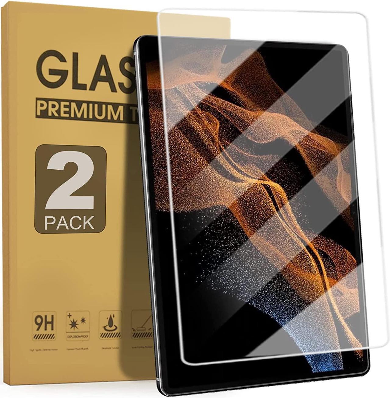 (2 Pack) Screen Protector for Samsung Galaxy Tab S8 Ultra 14.6 Inch 2022, 9H Hardness Tempered Glass Screen Film for S Pen Compatible/Face ID/Case Friendly