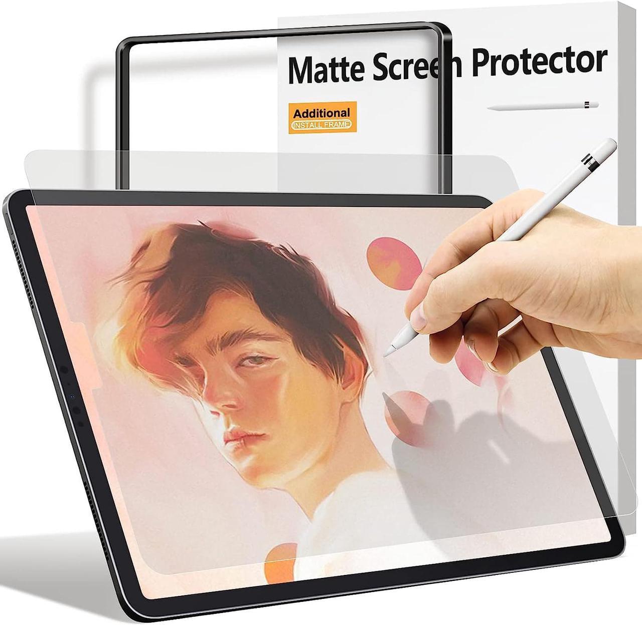 Matte Screen Protector for iPad Pro 11 (all models), iPad Air 5th/4th Generation(10.9'' 2022&2020), [Install Frame] High Touch Sensitivity Matte Film, Anti-Glare/Apple Pencil Compatible