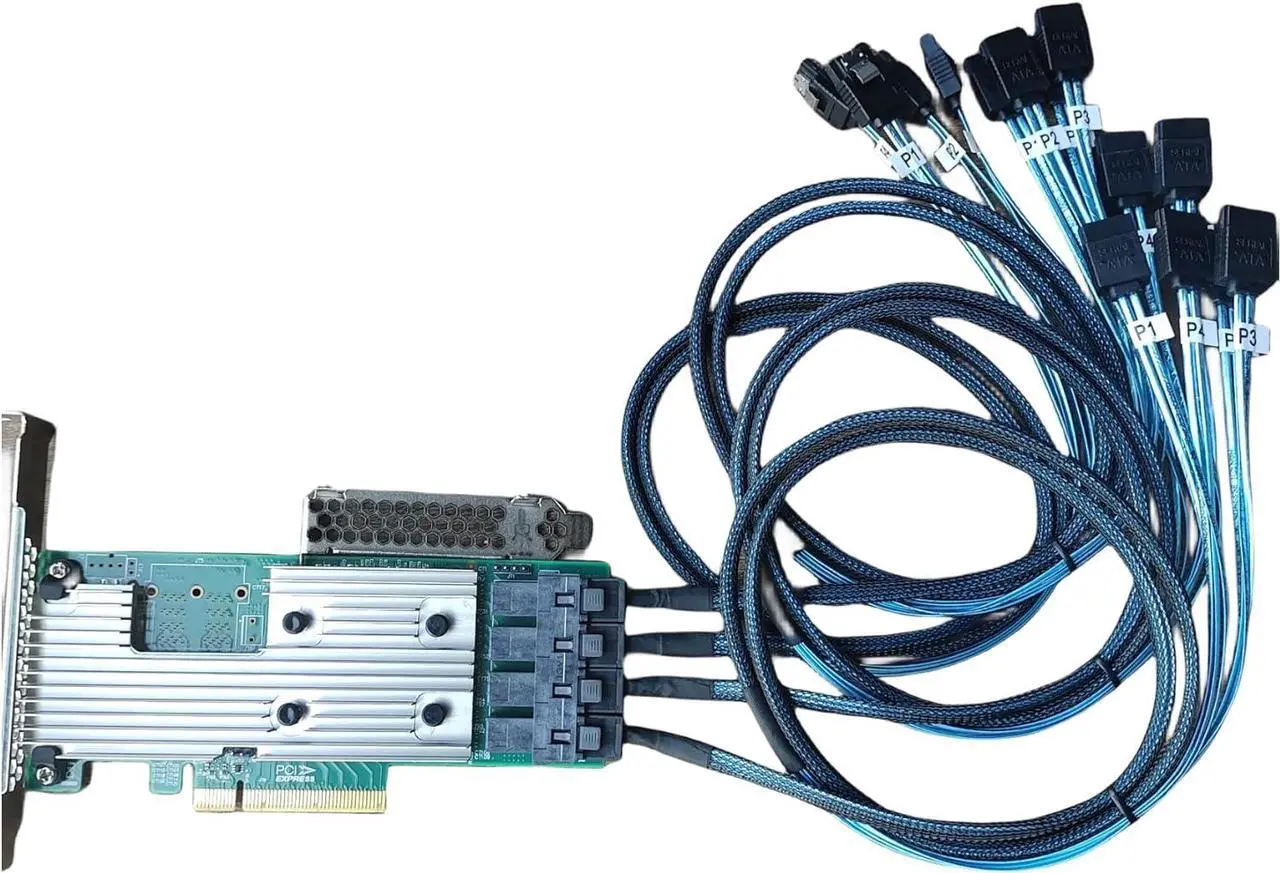 Main image of SAS9305-16i SATA SAS 16 Port HBA 12Gbs RAID Controller Card Host Bus Adapter PCIe 3.0 x8 IT-Mode 05-25703-00 Card (9305-16i + 4 * 8643 SATA)