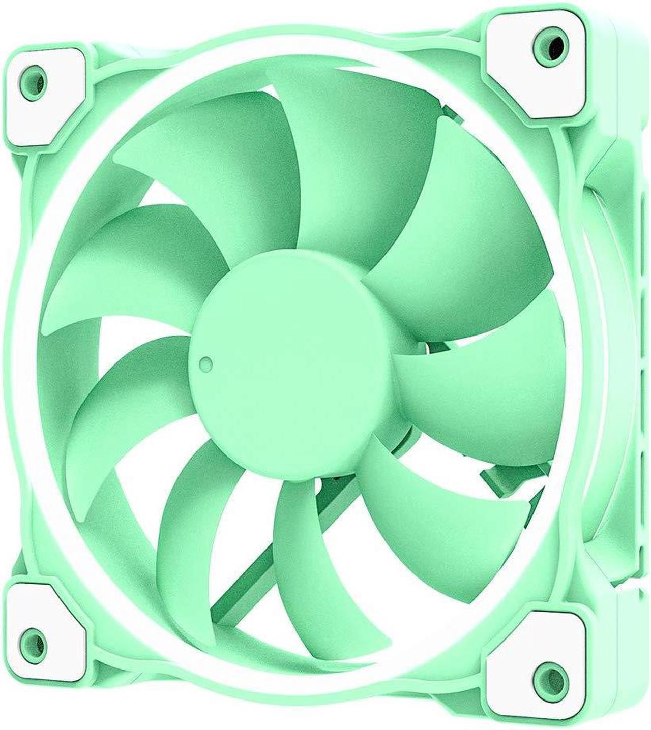 ID-COOLING ZF-12025 Pastel 120mm Case Fan White LED PWM Fan for PC Case/CPU Cooler (Mint Green)