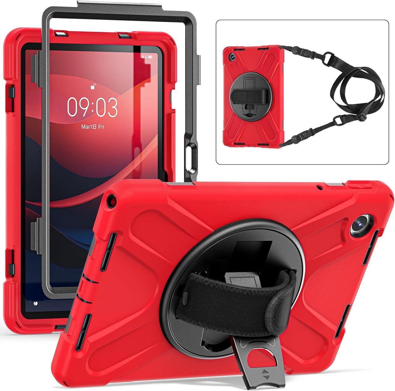 for M11 Tablet Case 2024 for Kids | Shockproof Protective Case Cover with Kickstand & Hand Strap Carrying Strap for Tab M11 11 Inch | Red