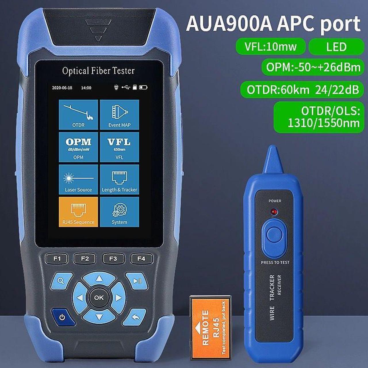 Optic Cable Tester AUA900A Fiber Meter Time Domain Reflectometer with Digital Display Fro Identify Fiber Breakpoints