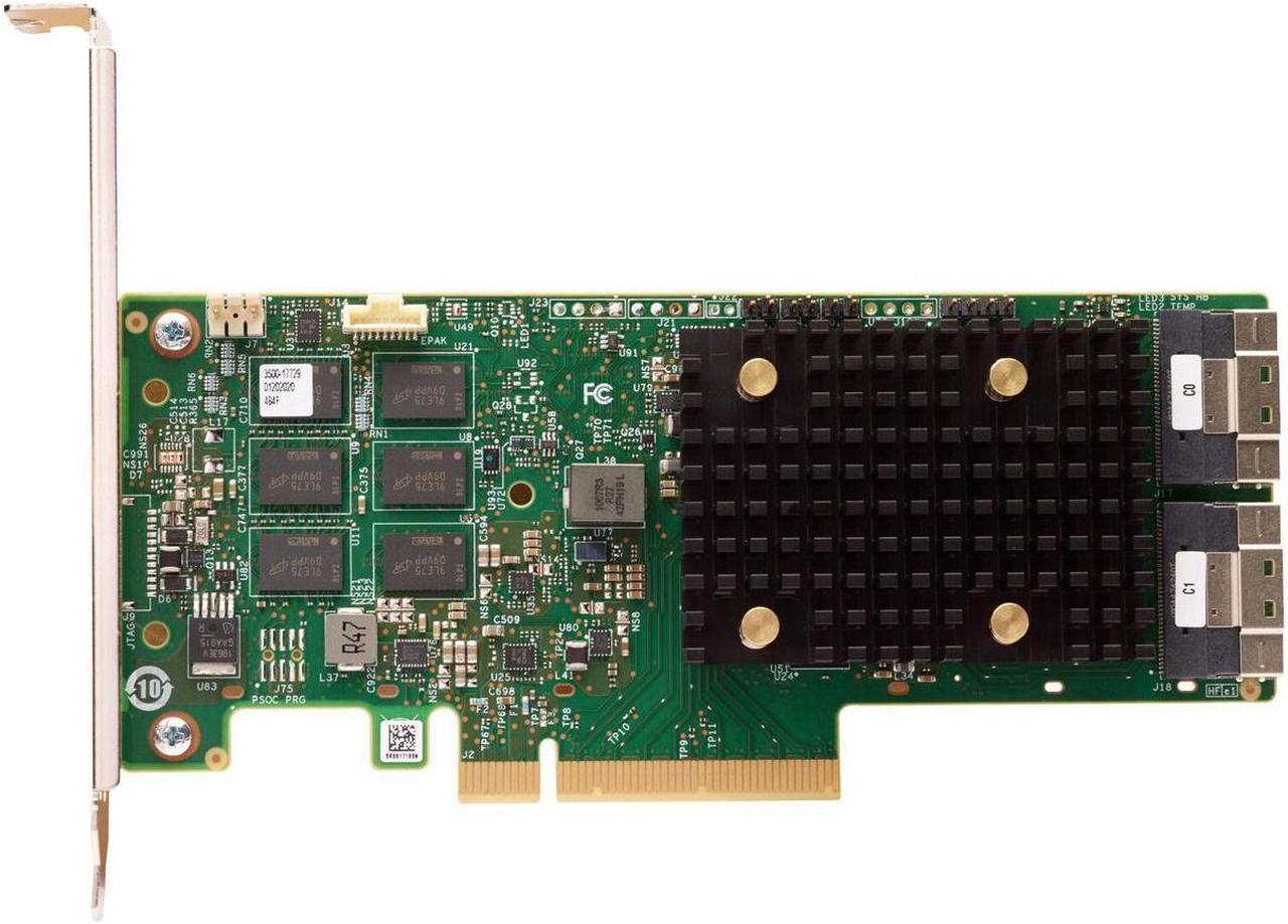 Broadcom LSI 9560-8i 05-50077-01 PCIe 4.0 x8 SAS3908 8 Internal Ports MegaRAID Tri-Mode RAID Controller Card