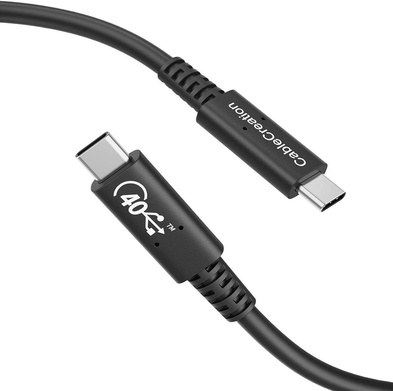 CableCreation USB 4 Cable for Thunderbolt 4/3, [USB-IF Certified] 2.6FT 40Gbps 100W USB C Cable, 8K 30Hz or Dual 4K 60Hz Video, Compatible with USB-C Docking Station, Hub, eGPU and More, 0.8M