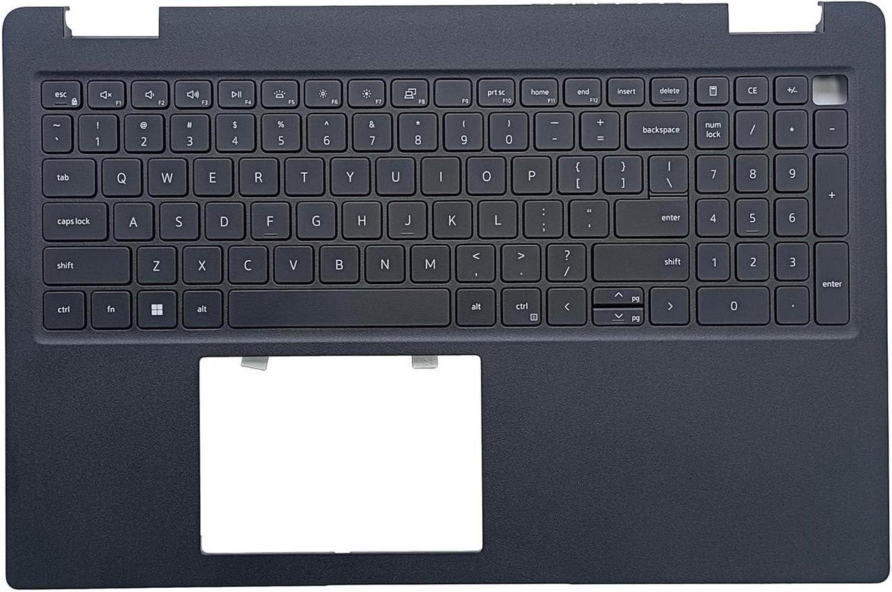 Replacement Laptop Upper Case Palmrest Backlit Keyboard Assembly Part for DE-LL Latitude 3520 E3520 DJP76 DJP76 Black