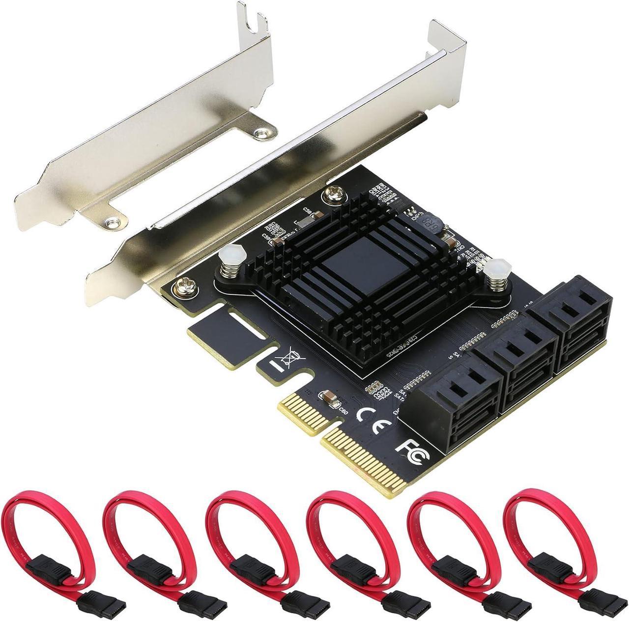 PCIe SATA Card [6 Ports], PCIe x4 to 6 Port SATA 3.0 6Gbps Expansion Controller Adapter