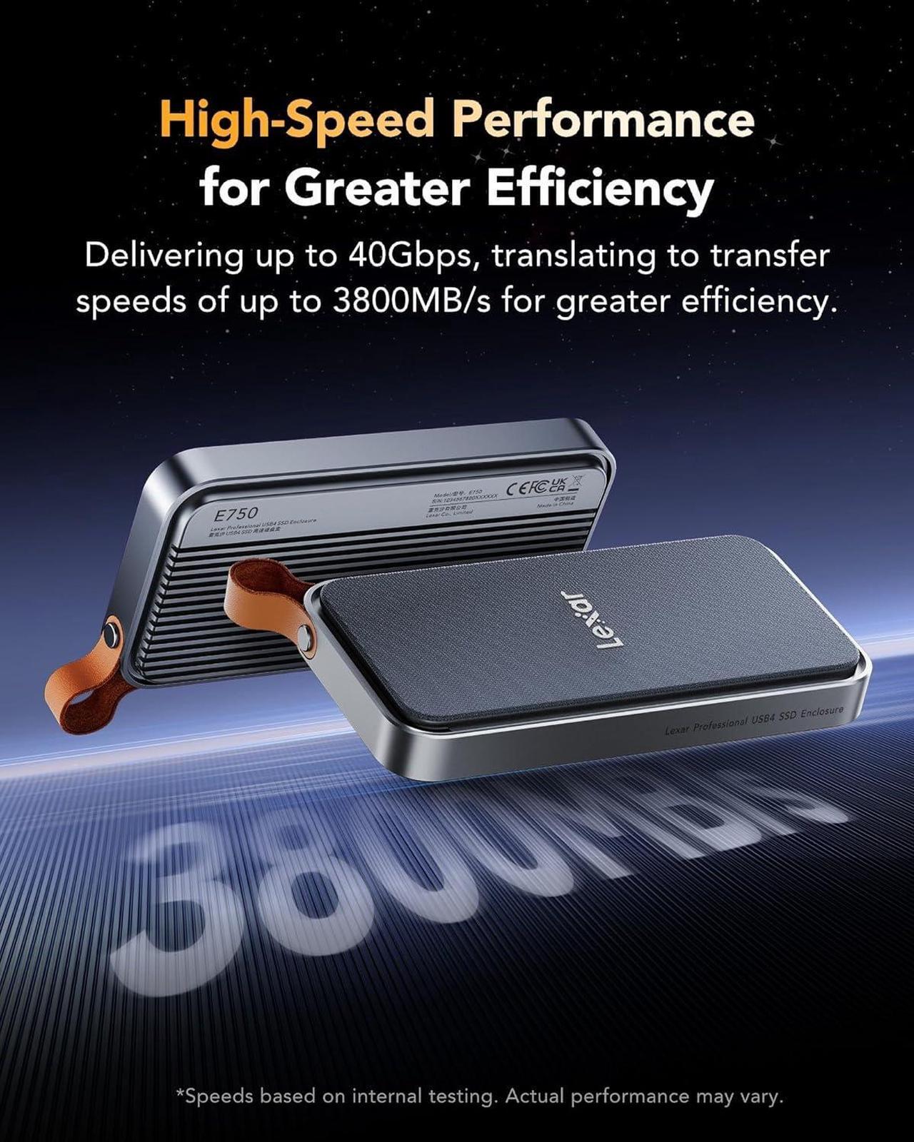 Alt view image 5 of 7 - E750 40Gbps M.2 NVMe SSD Enclosure, Tool Free Installation Compatible with Thunderbolt 4/3/USB4/3.2/3.1/3.0/2.0, Expand MacBook and Mac mini, Up to 8TB Support M Key 2230/2242/2260/2280 SSD Size