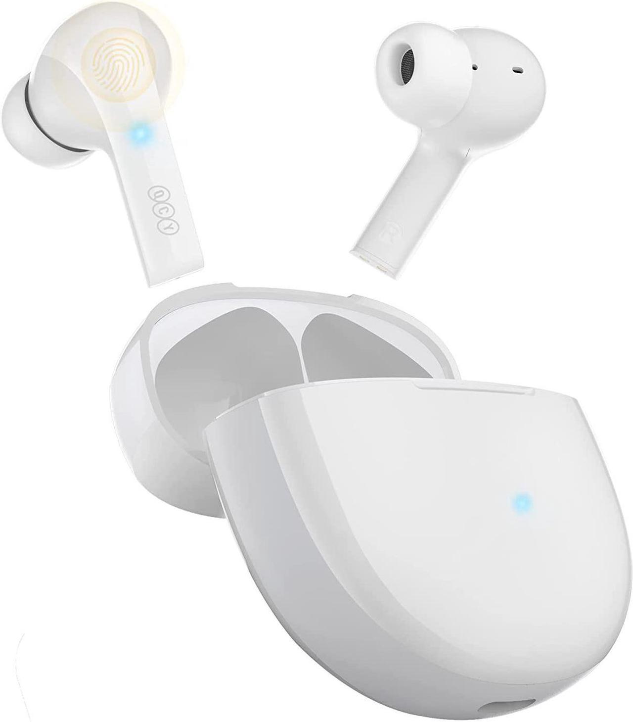 QCY MeloBuds Wireless Earbuds T18 in Ear Light-Weight Headphones, QCC3050 Bluetooth 5.2 Stereo Earphones, aptX Adaptive Studio Sound Headset, aptX Voice, Dual Devices Connection, 30H Playtime