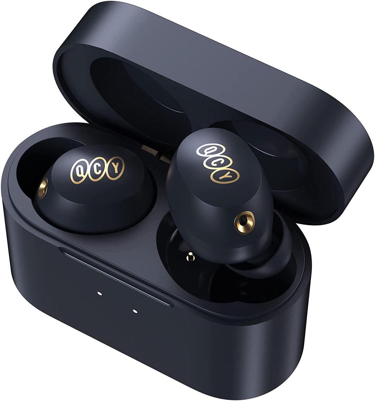 QCY HT01C Hybrid Active Noise Cancelling Wireless Earbuds, in-Ear Detection Headphones, IPX6 Waterproof Bluetooth 5.1 Stereo Earphones, Light-Weight, Immersive Sound Premium Deep Bass Headset