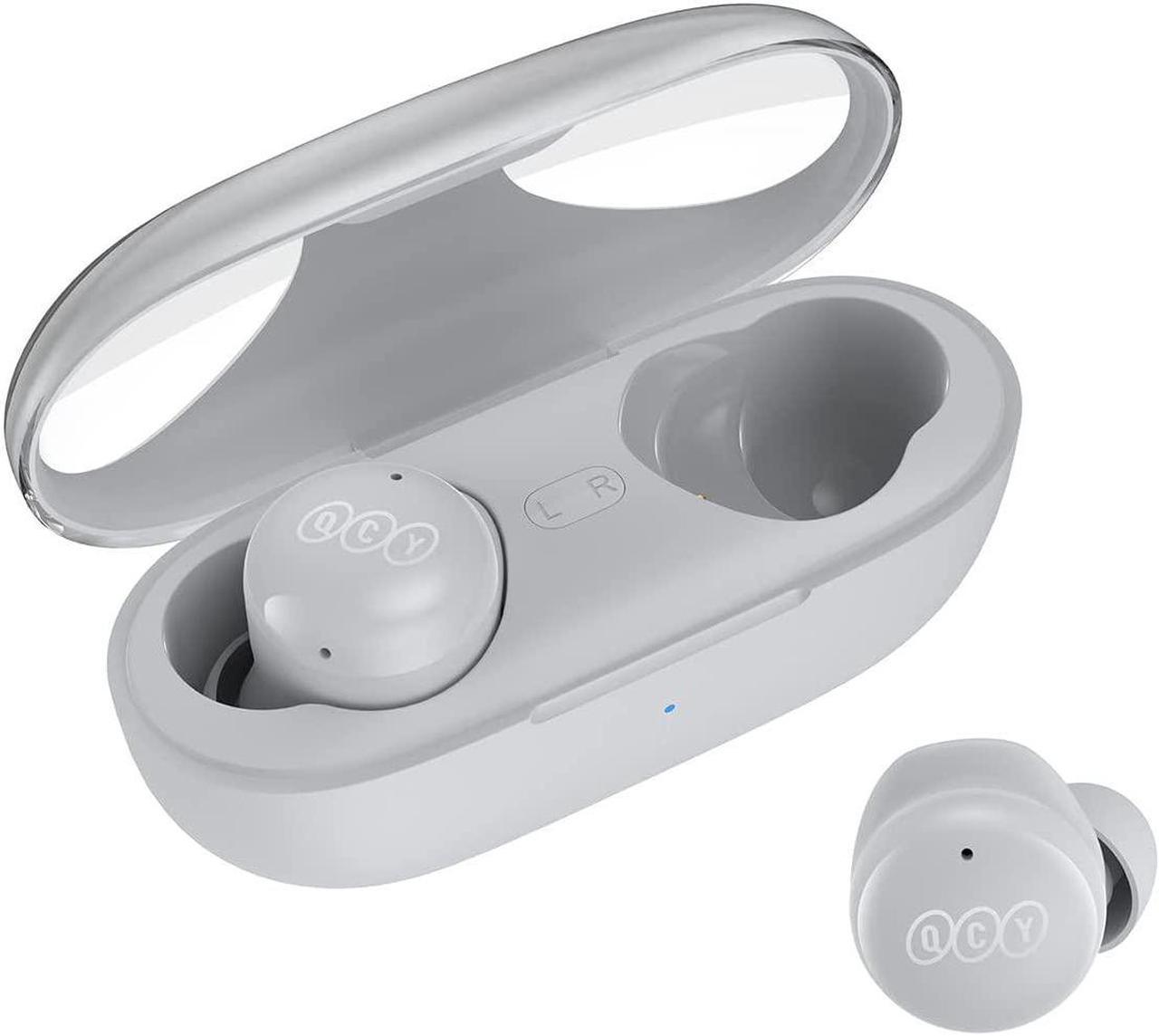 QCY T17S True Wireless Earbuds, Bluetooth 5.2 Earphone with Mic, Qualcomm QCC3040 Waterproof in-Ear Headphones, CVC 8.0 Noise Reduction, AptX Low Latency Ear Buds, Deep Bass, 28H Playtime (Grey)