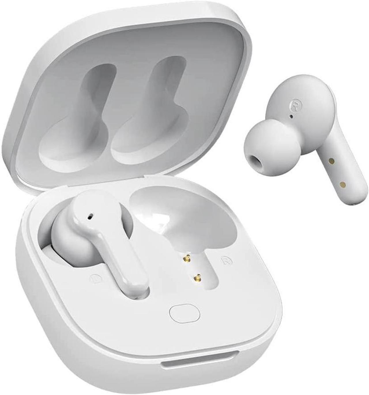 Wireless Bluetooth Earbuds with Microphone, QCY T13 TWS Waterproof in Ear Headphone ENC Noise Cancelling, Deep Bass, Touch Control Ear Buds, HiFi Stereo 40H Earphone for Android iPhone, White