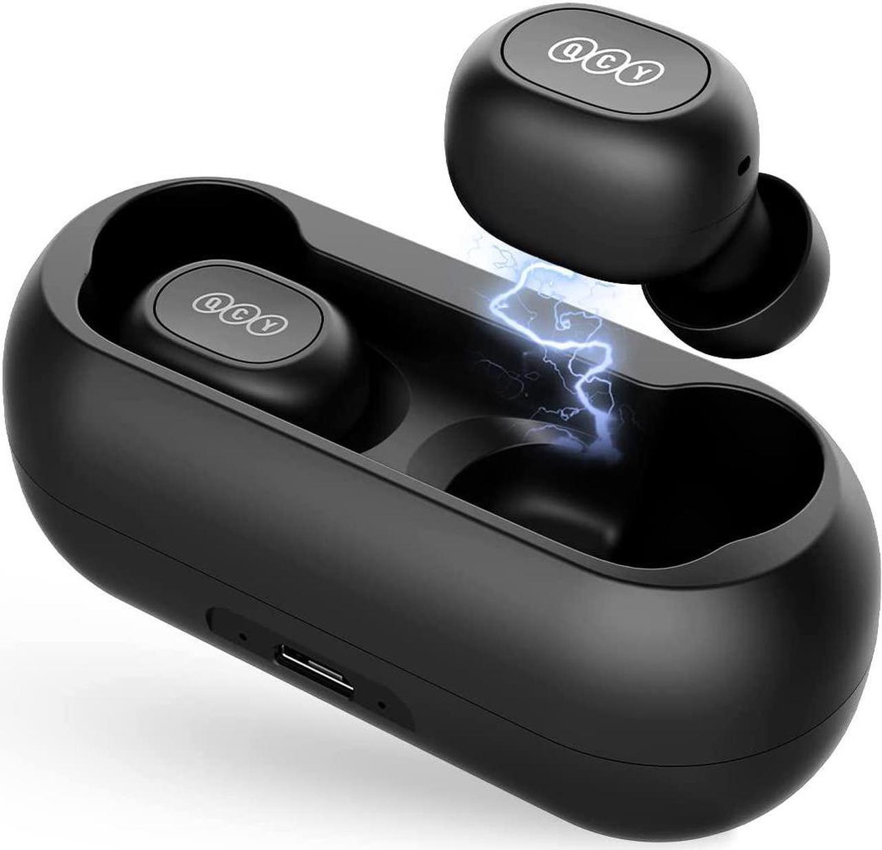 Bluetooth Wireless Earbuds, QCY T1C Earphones with Microphone for Android iPhone with Charging Case Waterproof Stereo in-Ear Headphones?-