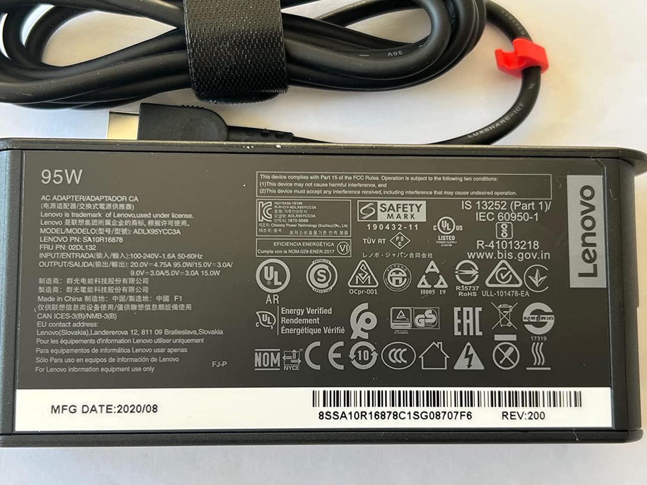 Replacement for Lenovo 95W USB C AC Adapter for P/N: ADLX95YCC3A, SA10R16878, 02DL132, ADLX95YLC2A, GX20Z46240