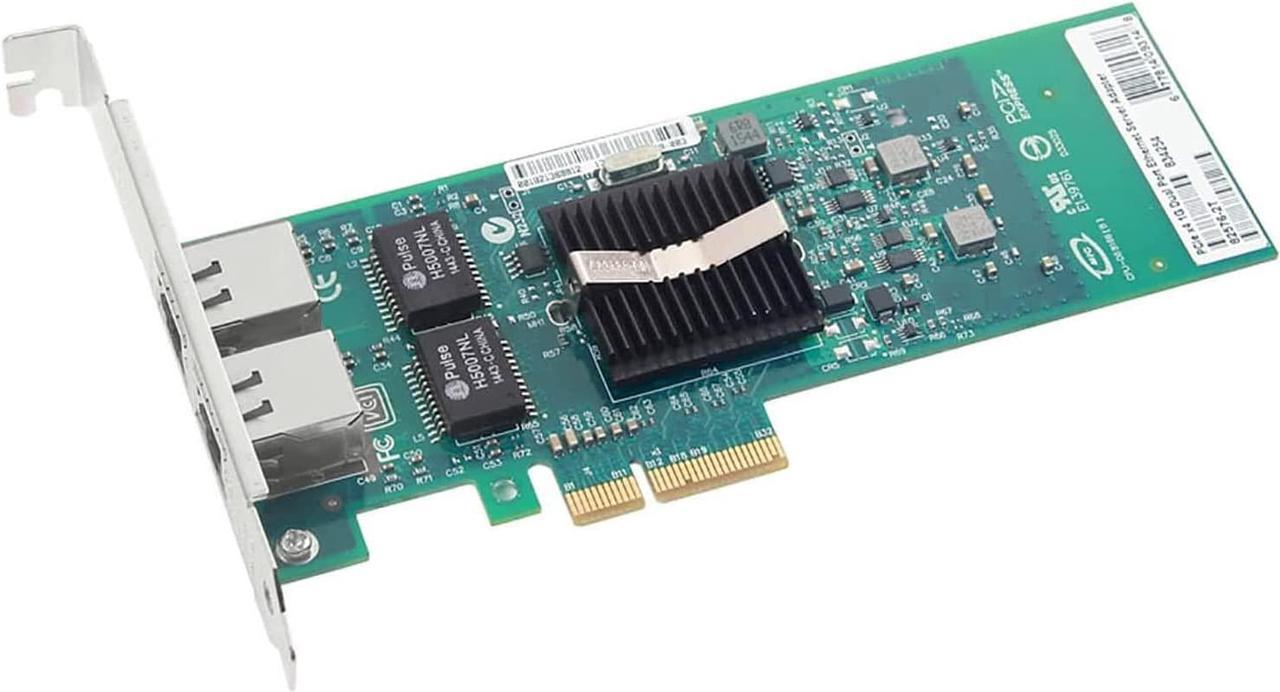 Gigabit Dual NIC with Intel 82576 Chip, 1Gb Network Card Compare to Intel E1G42ET NIC, 2 RJ45 Ports, PCI Express 2.0 X4, Ethernet Card with Low Profile for Windows/Windows Server/Linux