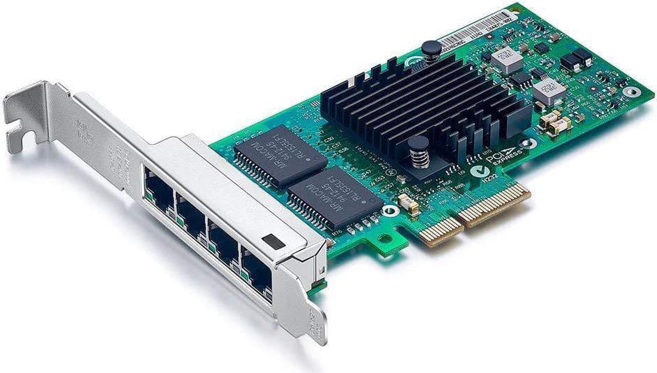 1000Mbps Gigabit Ethernet Converged Network Adapter (NIC) | with Intel 350 Chip | Ethernet PCI Express NIC Network Card | Quad Copper RJ45 Ports | PCI Express 2.1 X4 | Compare to Intel I350-T4