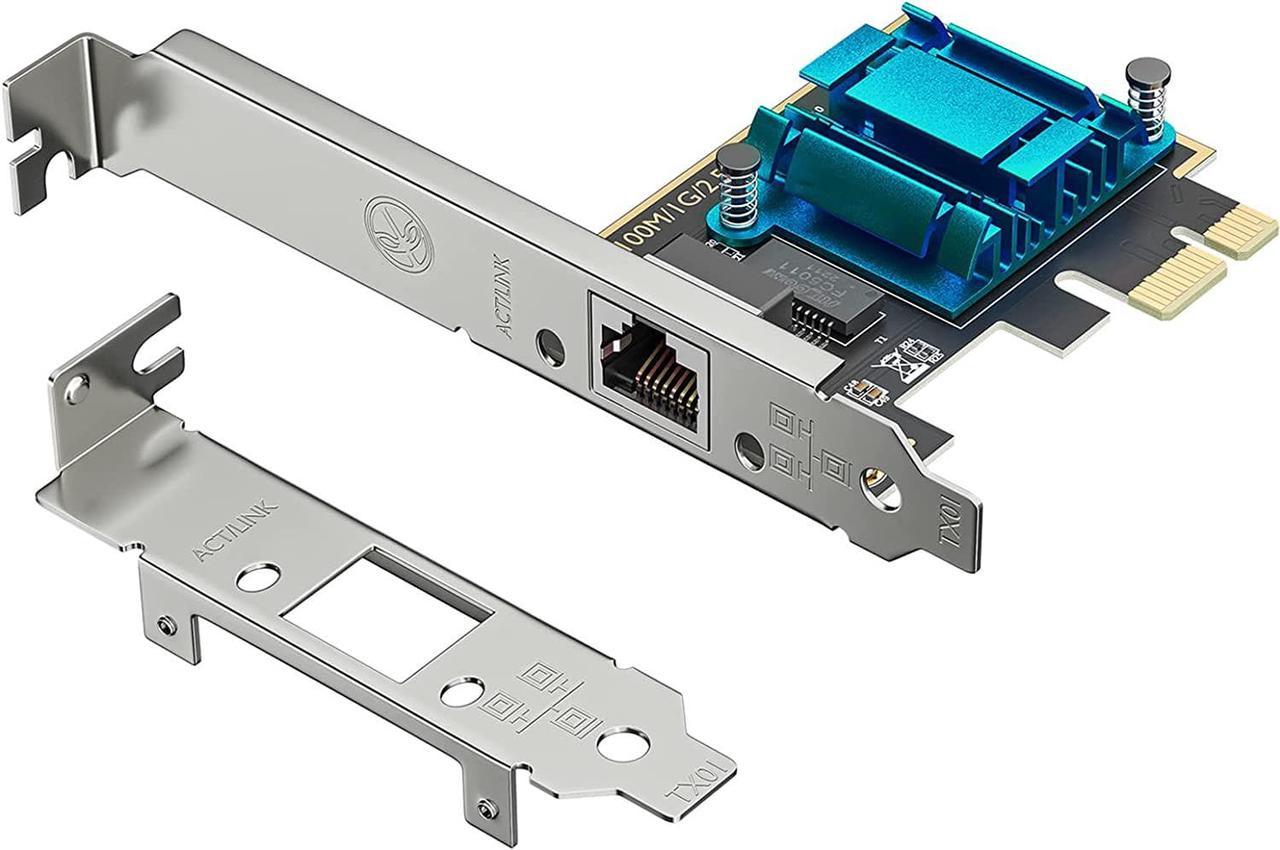 2.5GBase-T PCIE Network Card 2500/1000/100Mbps PCI Express Gigabit Ethernet Adapter, Network Adapter for PC, Supported Windows 11/10/8/7 and Mac 10.7 (Above)