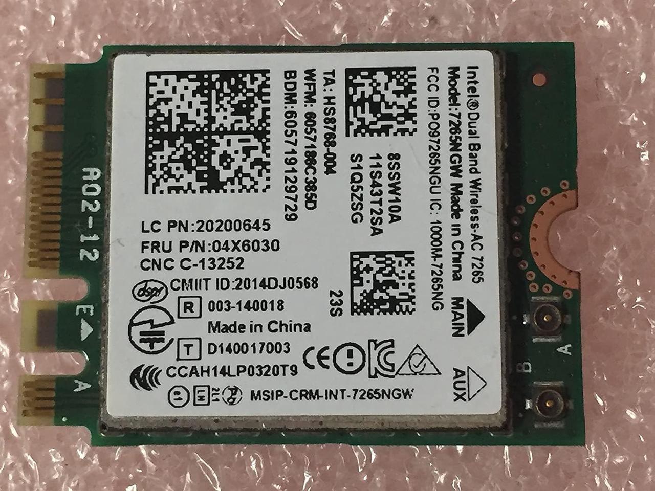 Dual Band Wireless-AC 7265 7265NGW WiFi Plus 4.0 BT Bluetooth Adapter Card up to 867M for Lenovo Thinkpad FRU 04X6030 00JT469 00JT464