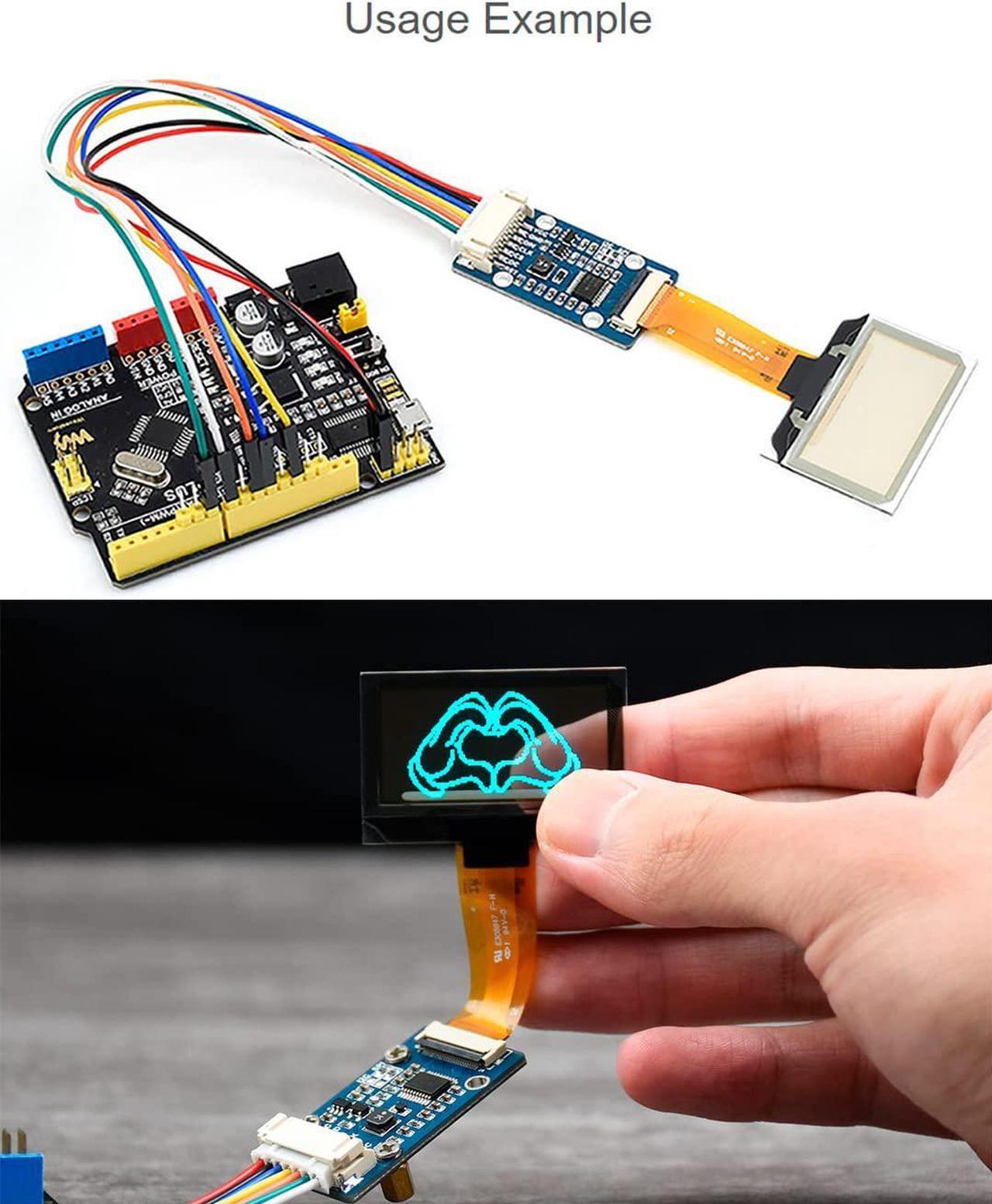 Alt view image 4 of 6 - 1.51inch Transparent OLED with Expansion Board,for Raspberry Pi/Arduino/STM32,128x64 Resolution Light Blue Color Display,Full Viewing Angle, SPI/I2C Interfaces, Embedded Independent Driver Chip