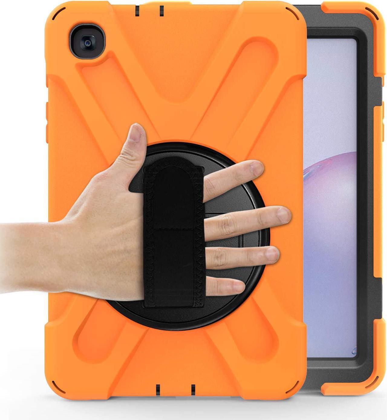 Alt view image 2 of 7 - Galaxy Tab A 8.4 Case, T307/T307U 2020, Heavy Duty Shockproof Durable Case, Stand, Handstrap, Carrying Strap Sling for Samsung Galaxy Tab A 8.4 SM-T307 SM-T307U SMT307 (Shield Orange)