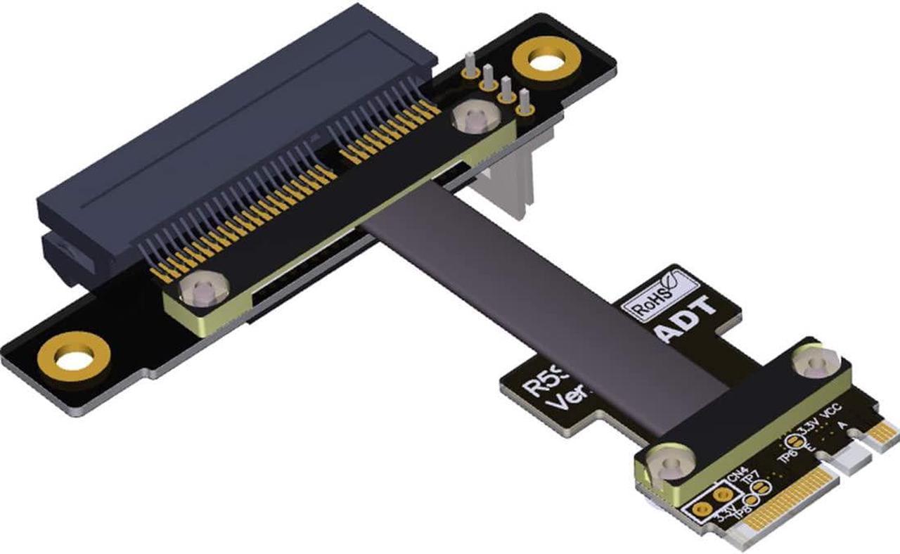 ADT-Link M.2 WiFi A.E Key A+E to PCI-e 4X x4 Riser Extender Adapter Card Ribbon Gen3.0 Cable AE Key A E for PCIE 3.0 x1 x4 x16 M2 Card (80cm,R52SF)