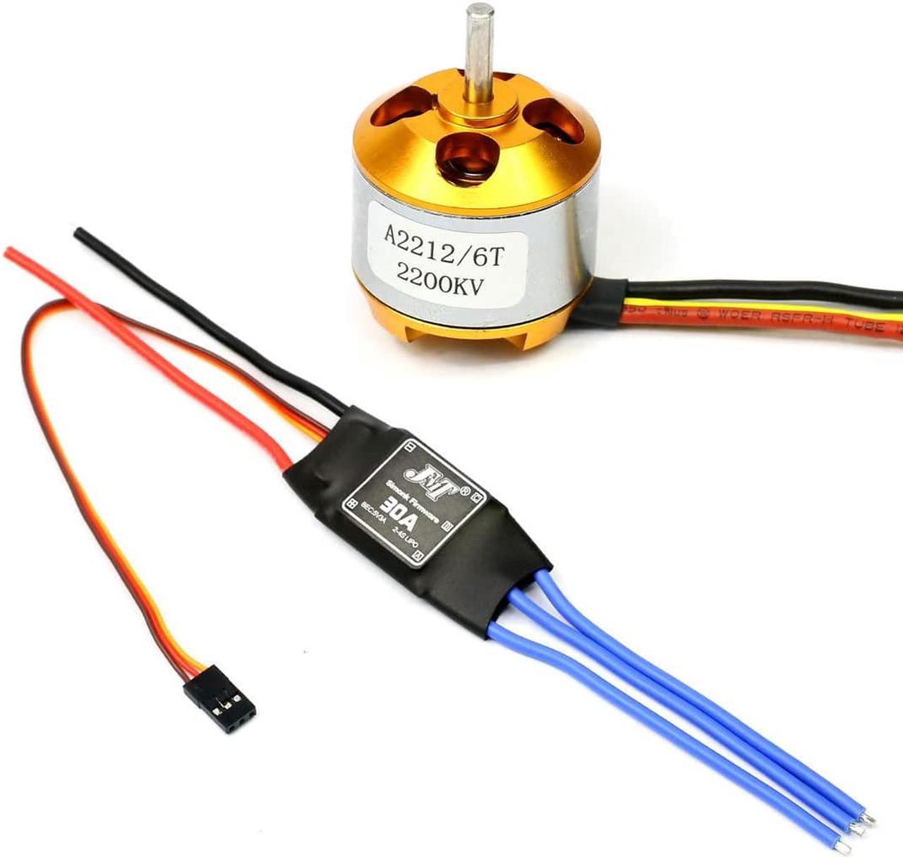 BGNing 2212 2200kv Brushless Motor Outrunner W/Mount 6t + 30a ESC Controller for Drone Rc Quadcopter Multi Copter UFO