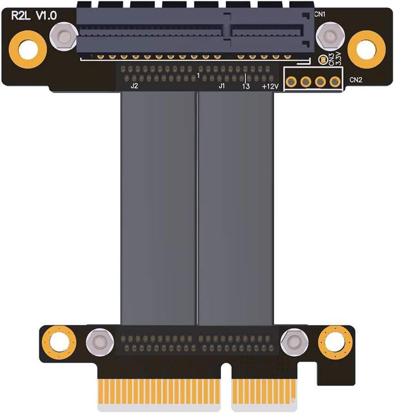 ADT-Link PCIe 3.0 x4 Extension Cable 32G/BPS PCI Express 4X Graphic SSD RAID Extender Conversion Riser Card Vertical 90 R22SL(5CM)