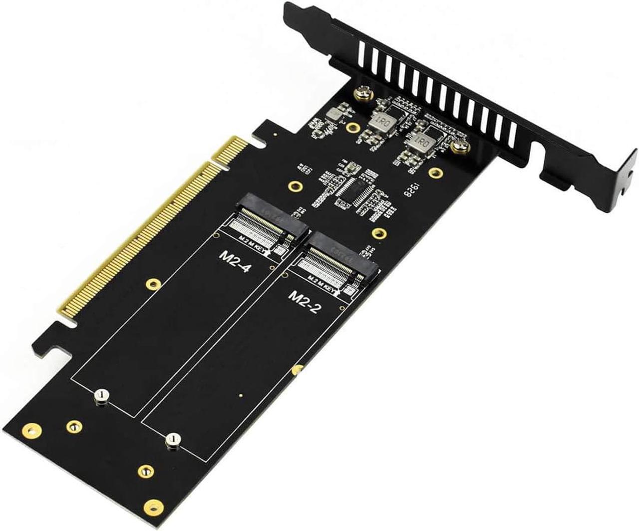 ADT-Link PCI-E 3.0 Riser Card 32G/BPS M.2 NGFF NVMe to PCIe X16 Extension Cable SATA Power Cable Support M.2 PCIE X4 Full Speed Channel for BTC Mining M2 2230 2242 2260 2280 (R43SF 25CM)