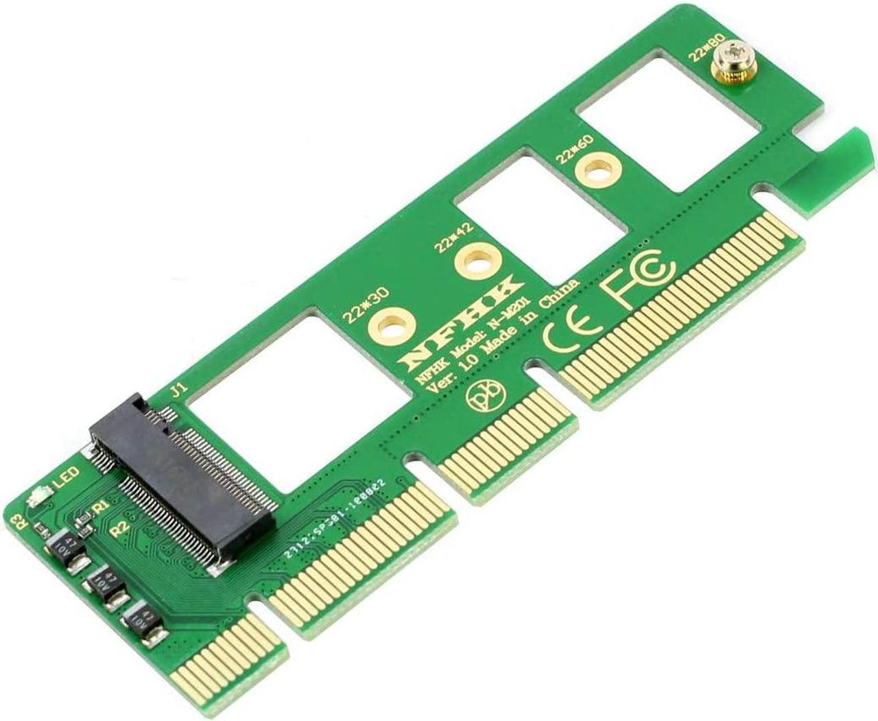 NGFF M-Key NVME AHCI SSD to PCI-E 3.0 16x x4 Adapter Converter PCI Express 3.0 X4 X8 X16 to M Key M.2 NVME AHCI SSD Riser Card for XP941 SM951 PM951 A110 (Green)