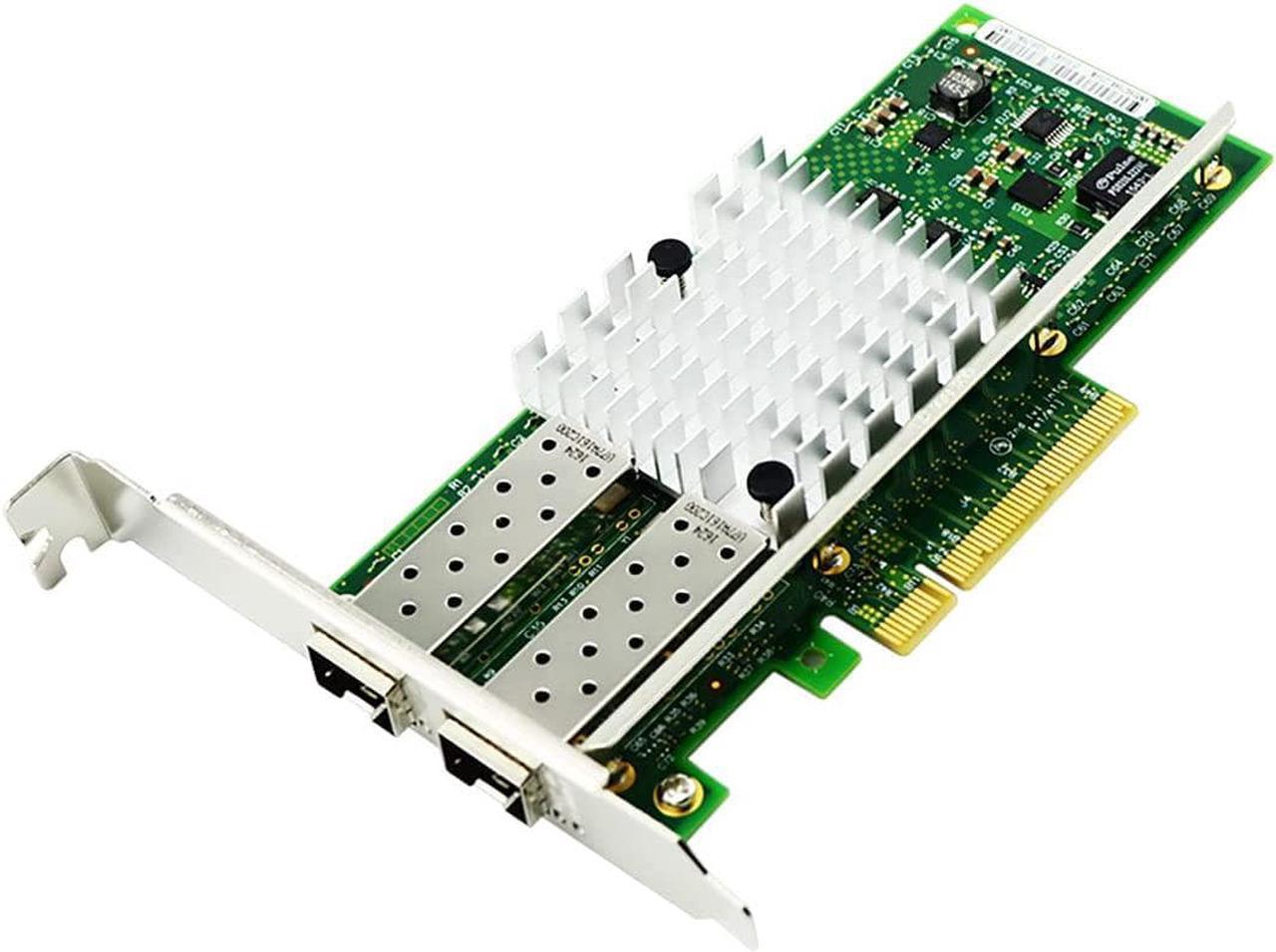 10Gb PCI-E X8 X16 Network Card 10 Gigabit SFP+ Port Ethernet Fiber NIC Card Support Windows Server, Win 7/8/10/Visa, Linux, VMware (Dual SFP+ Ports)